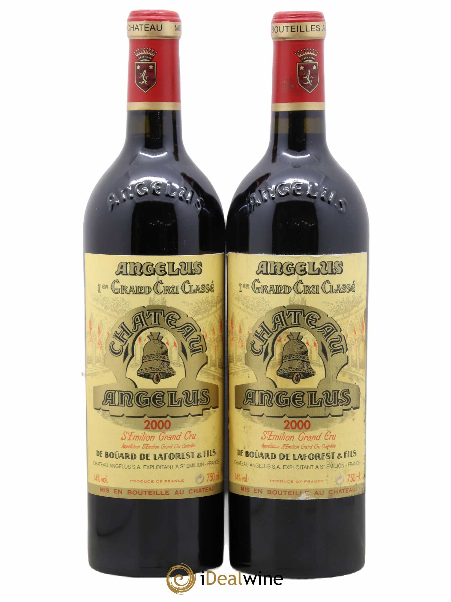 Château Angélus 1er Grand Cru Classé A 2000 - Lot de 2 bouteilles - 0