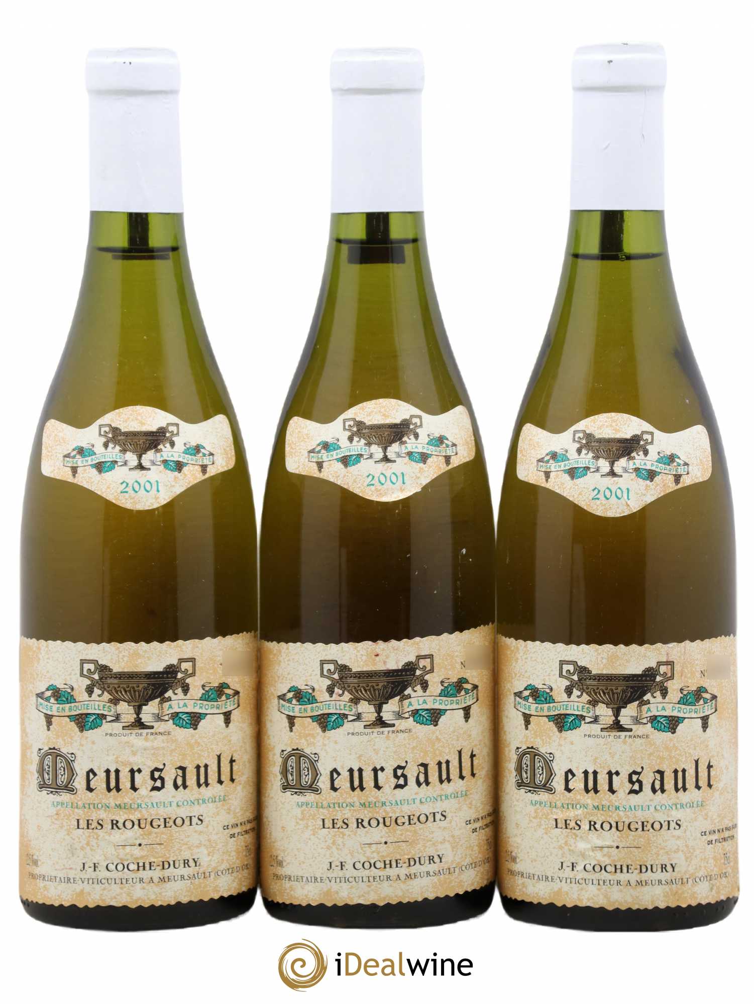 Meursault Les Rougeots Coche Dury (Domaine) 2001 - Lot de 3 bouteilles - 0
