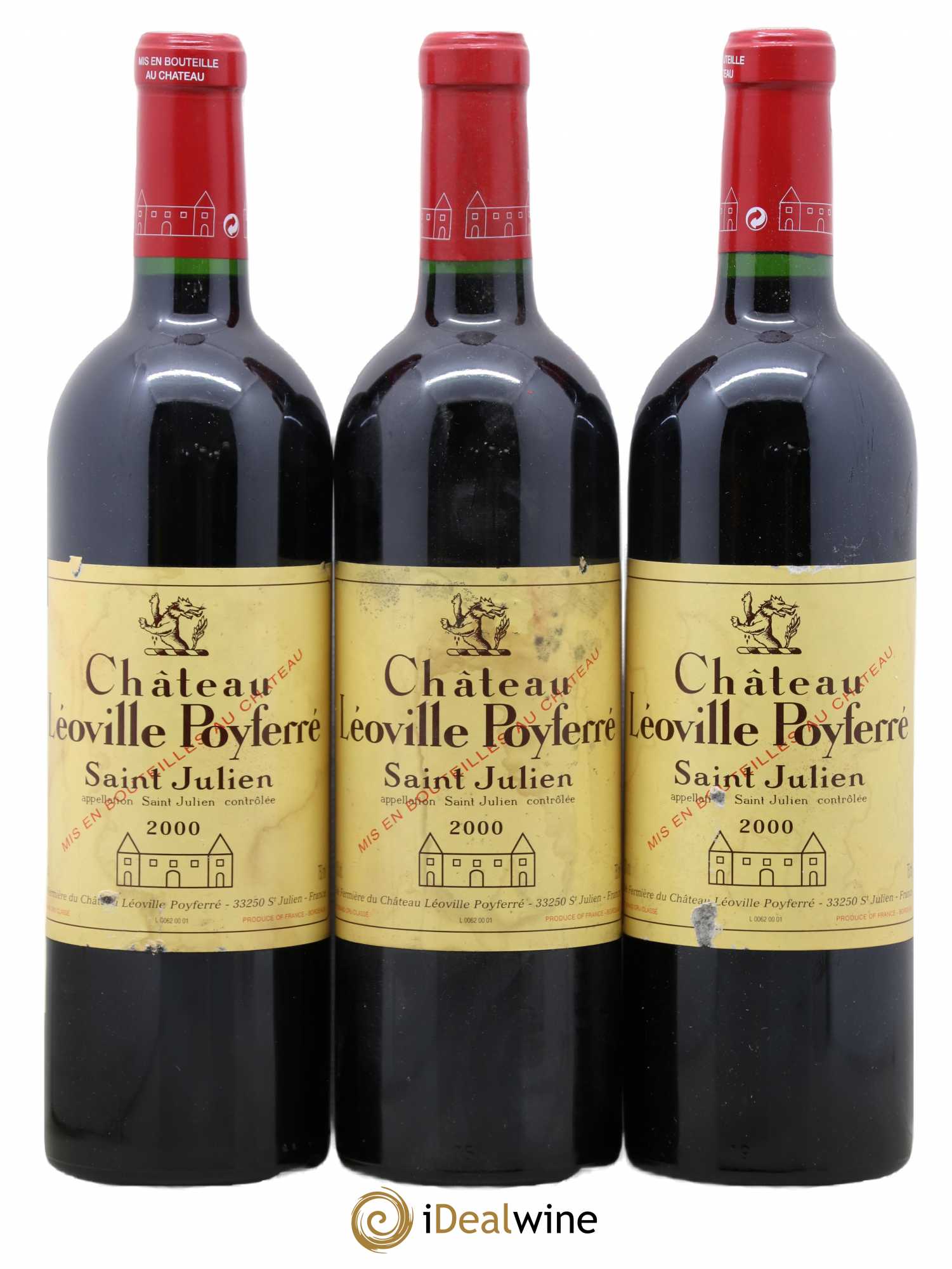 Château Léoville Poyferré 2ème Grand Cru Classé 2000 - Lot de 3 bouteilles - 0