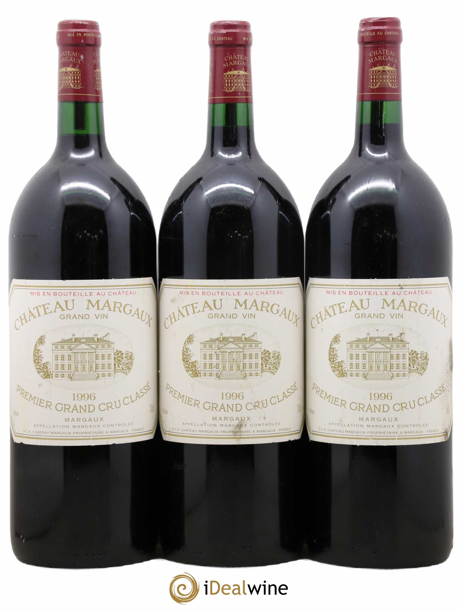 Château Margaux 1er Grand Cru Classé 1996 - Lot of 3 magnums - 0