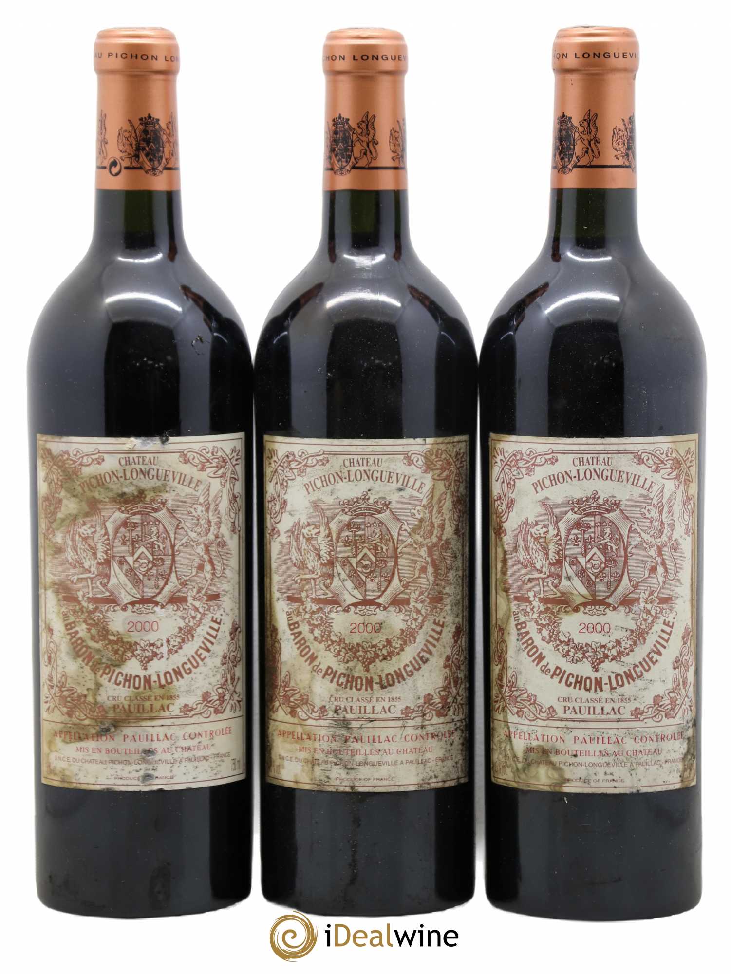 Pichon Longueville Baron 2ème Grand Cru Classé 2000 - Lot de 3 bouteilles - 0