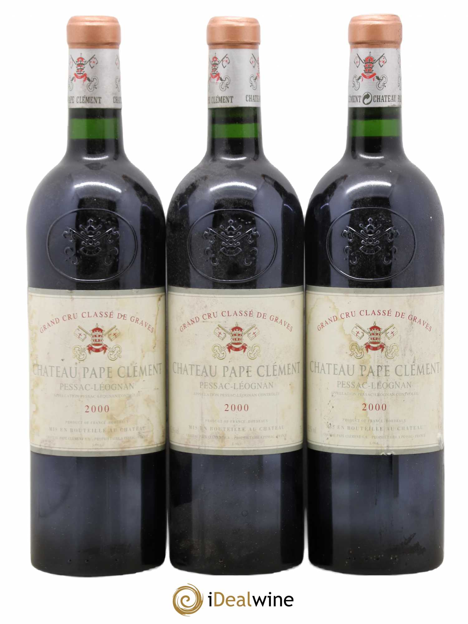 Château Pape Clément Cru Classé de Graves 2000 - Lot de 3 bouteilles - 0