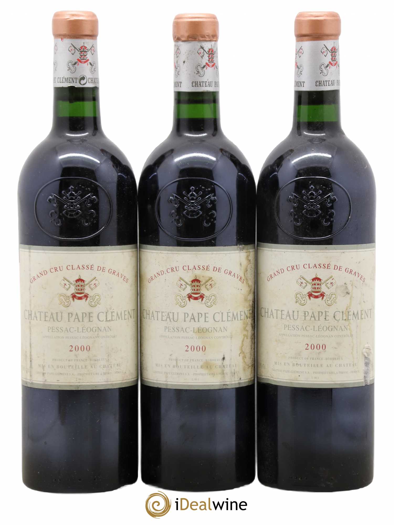 Château Pape Clément Cru Classé de Graves 2000 - Lot de 3 bouteilles - 0