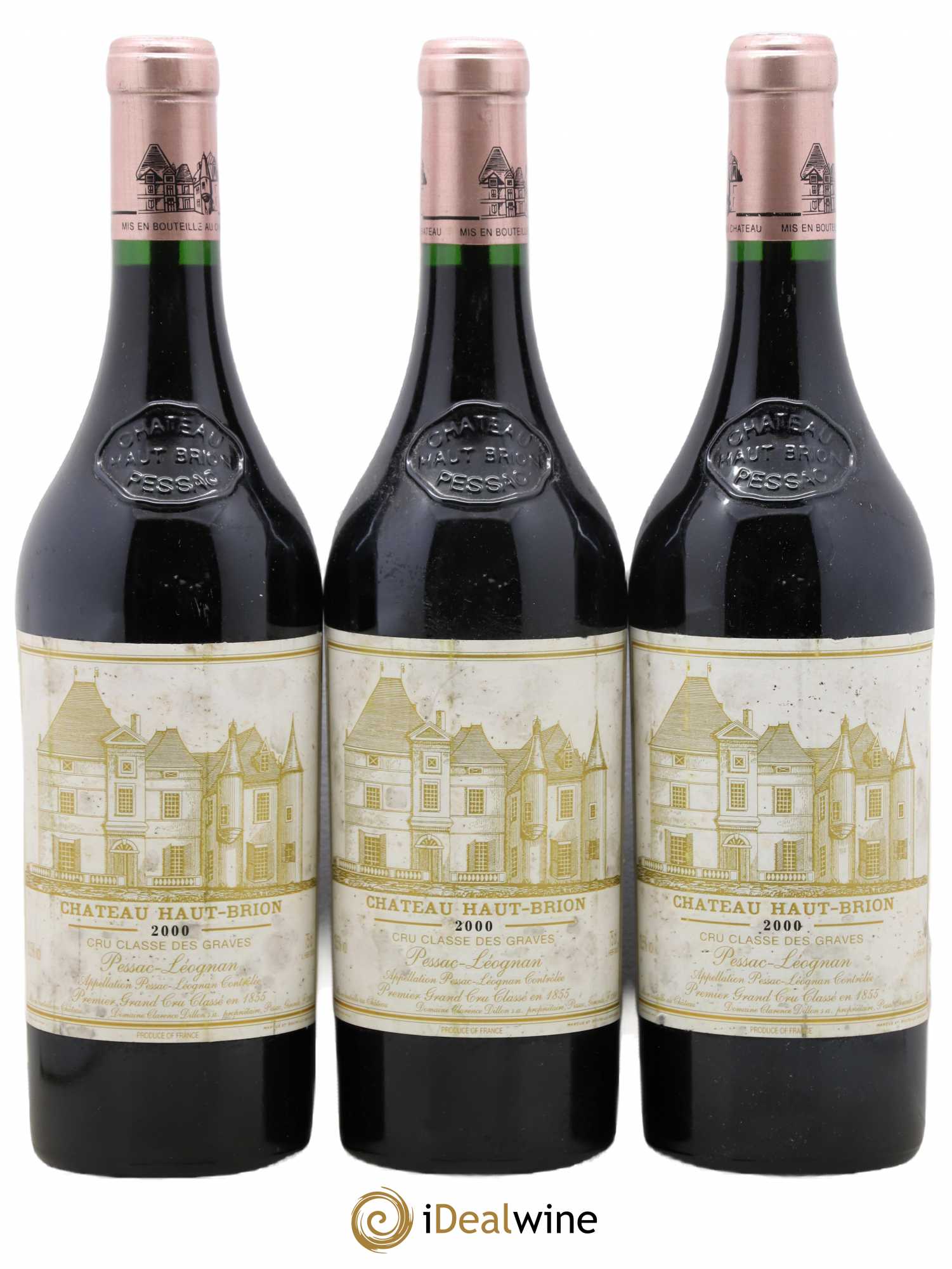 Château Haut Brion 1er Grand Cru Classé 2000 - Lot de 3 bouteilles - 0