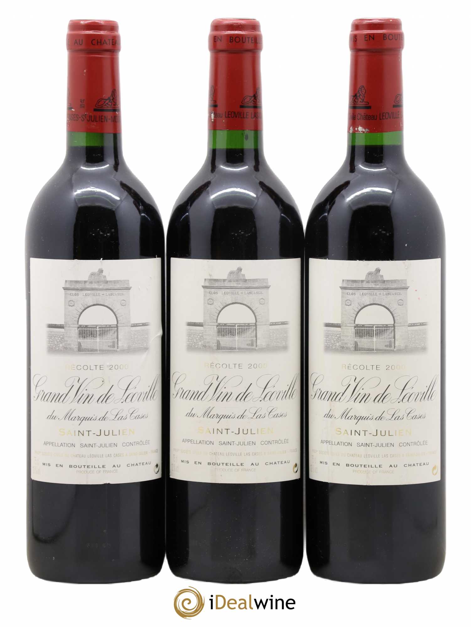 Château Léoville Las Cases 2ème Grand Cru Classé 2000 - Lot de 3 bouteilles - 0
