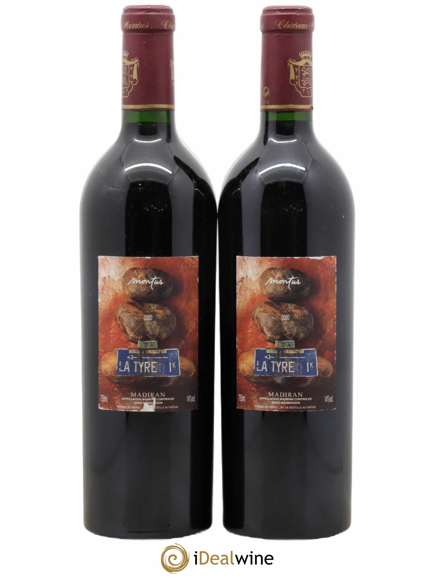 Madiran Château Montus-La Tyre Alain Brumont 2000 - Lot de 2 bouteilles - 0
