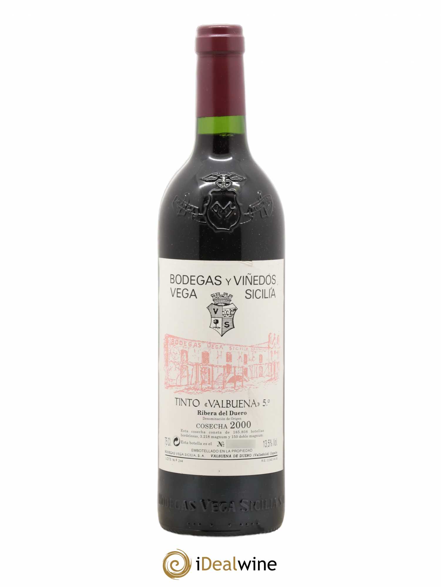 Ribera Del Duero DO Vega Sicilia Valbuena 5 ano Famille Alvarez 2000 - Lot de 1 bouteille - 0