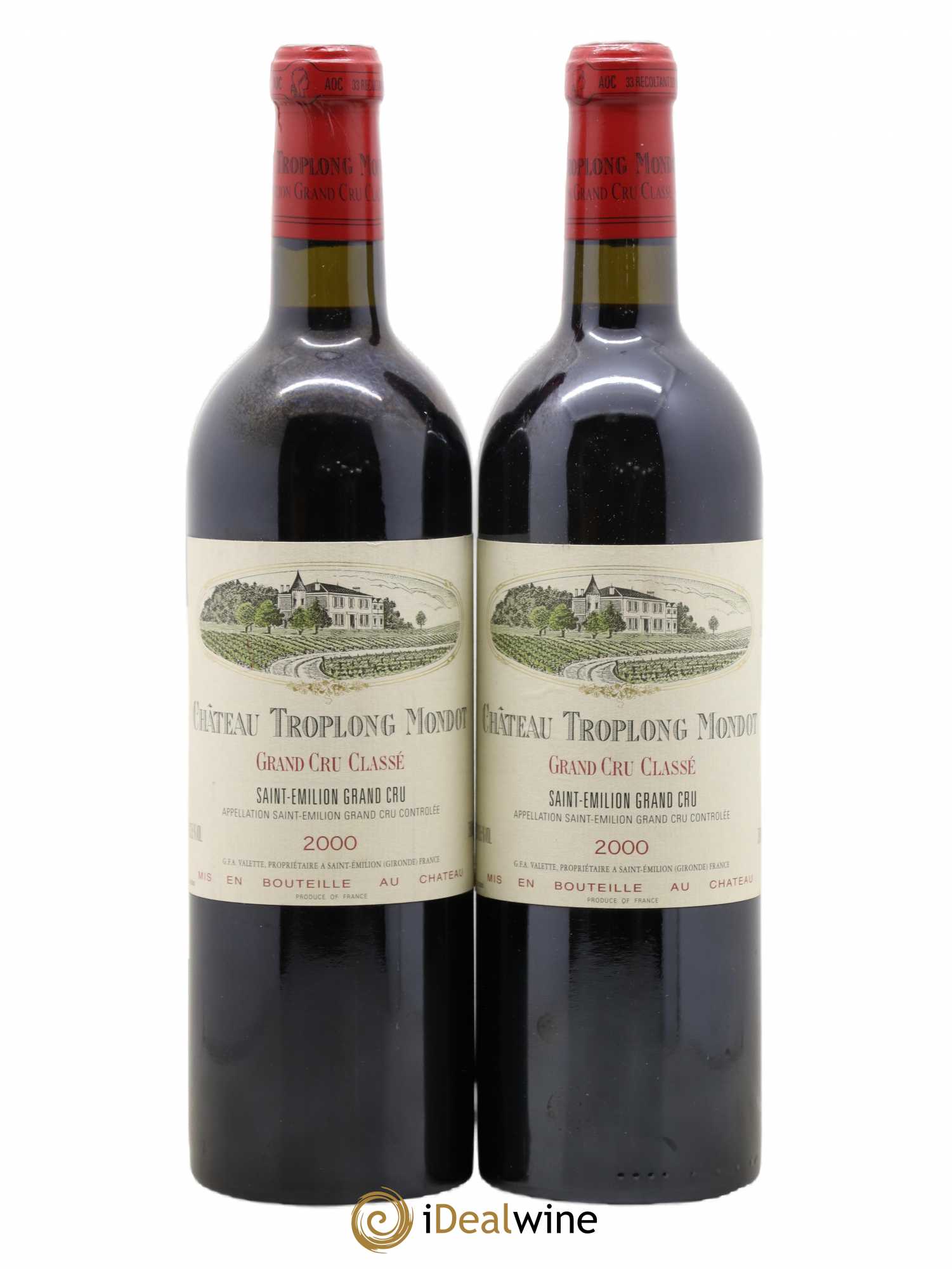 Château Troplong Mondot 1er Grand Cru Classé B 2000 - Lot de 2 bouteilles - 0