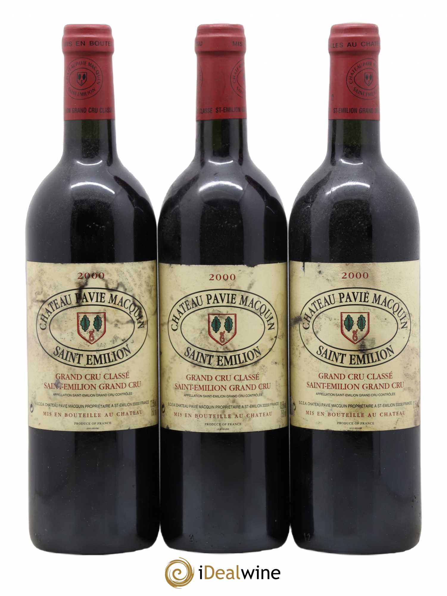 Château Pavie Macquin 1er Grand Cru Classé B 2000 - Lot de 3 bouteilles - 0