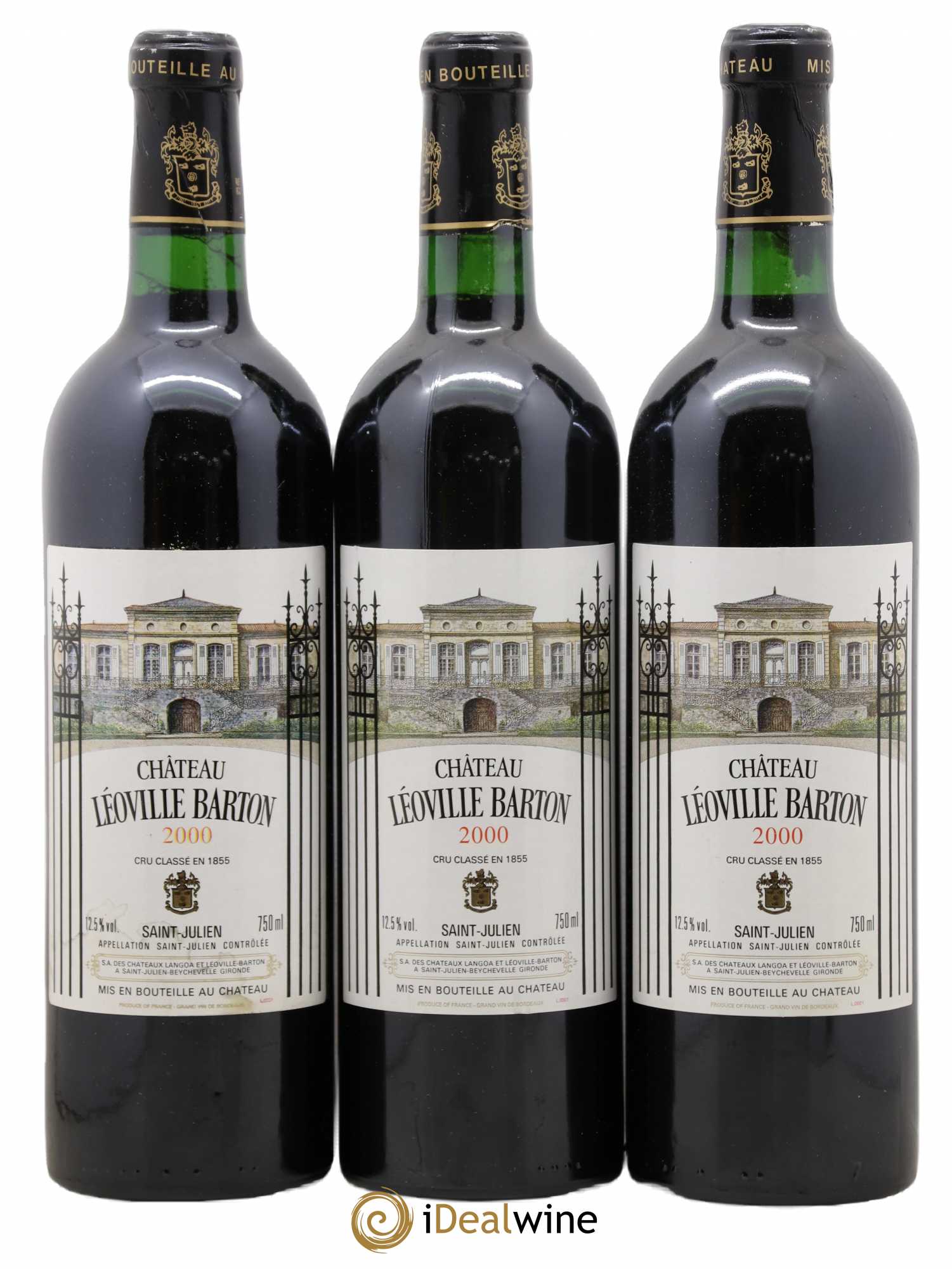 Château Léoville Barton 2ème Grand Cru Classé 2000 - Lot de 3 bouteilles - 0