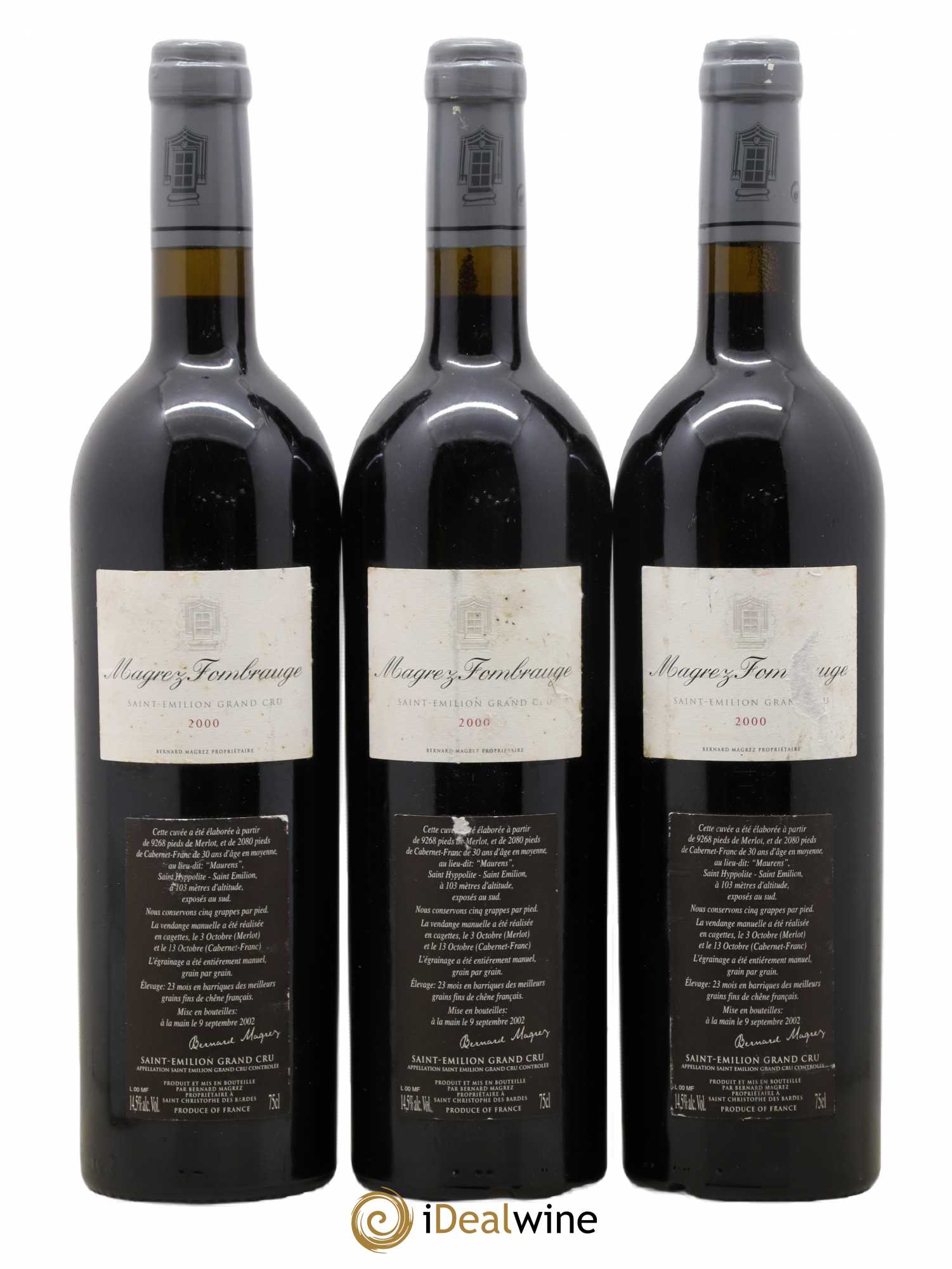 Château Magrez Fombrauge 2000 - Lot de 3 bouteilles - 0