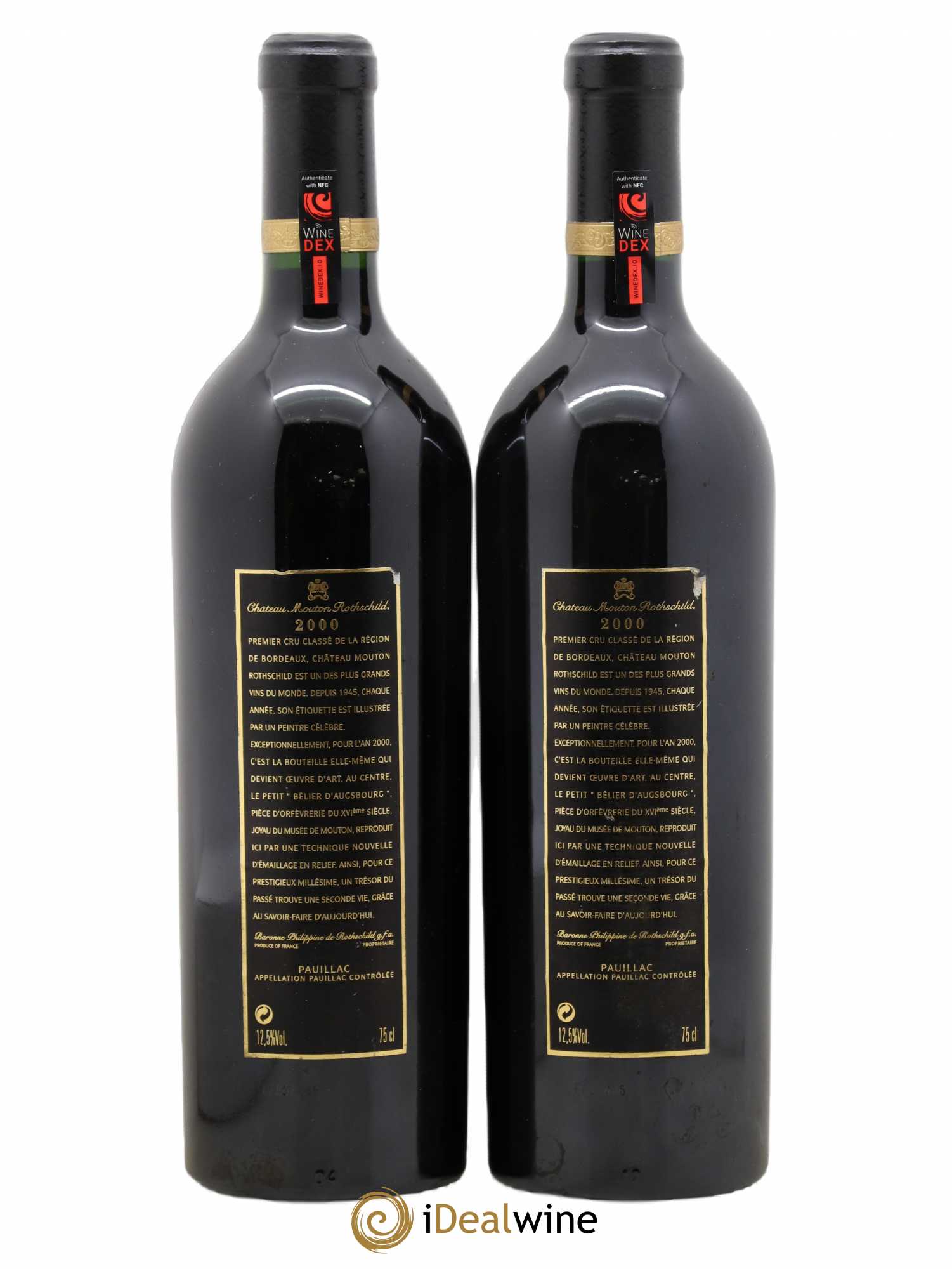 Château Mouton Rothschild 1er Grand Cru Classé 2000 - Lot de 2 bouteilles - 1
