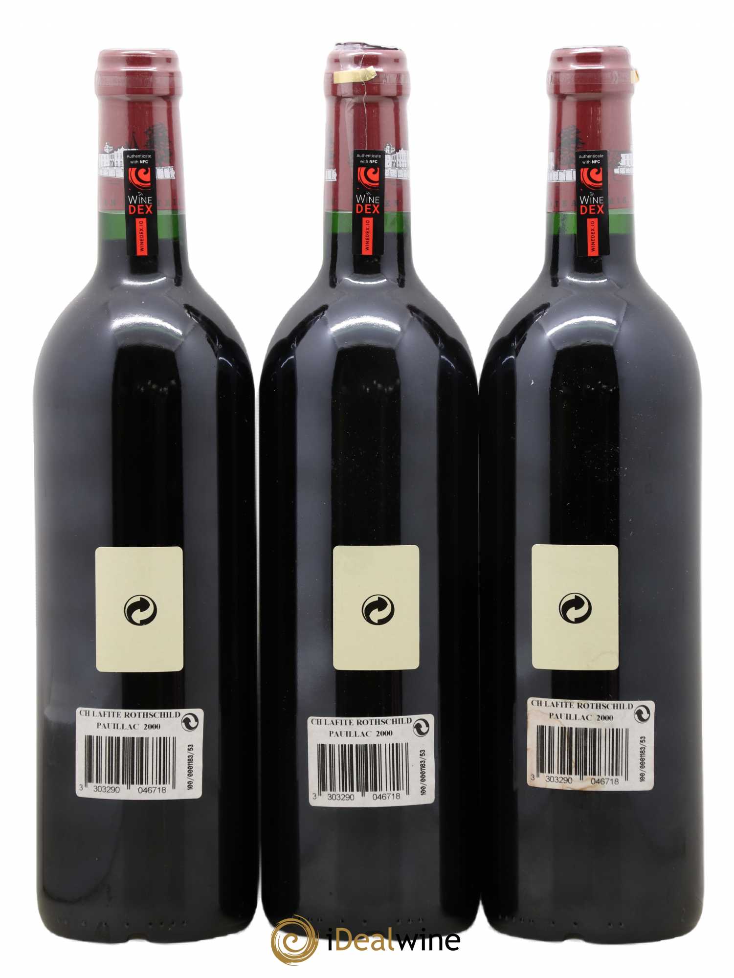 Château Lafite Rothschild 1er Grand Cru Classé 2000 - Lot de 3 bouteilles - 1