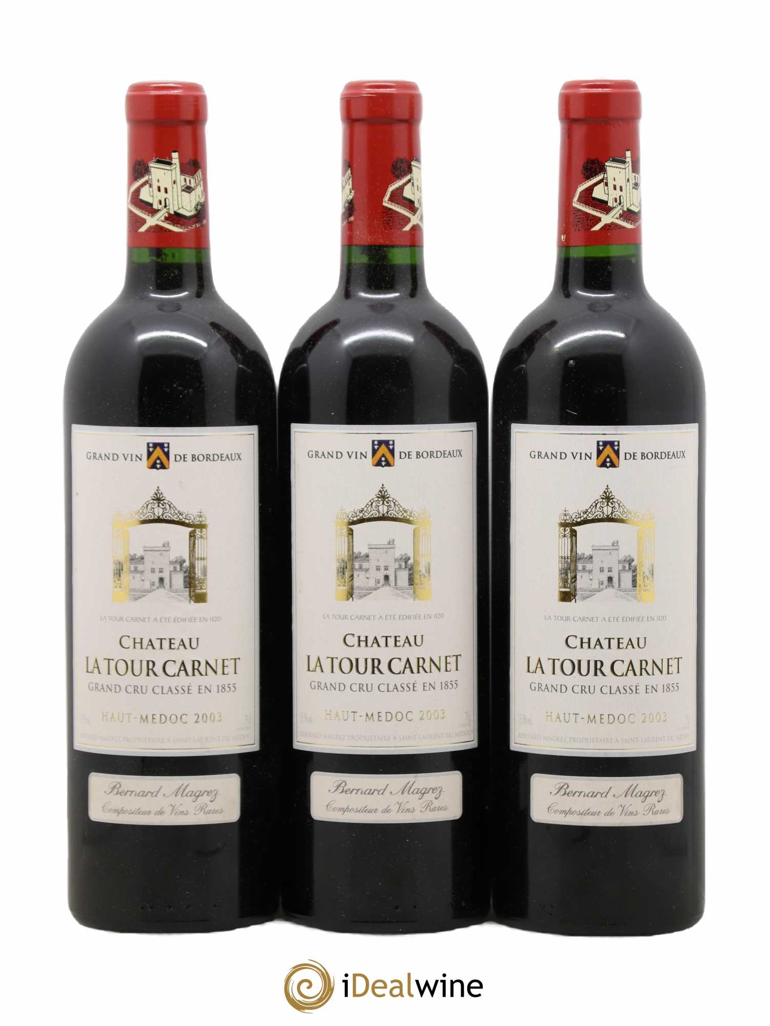 Château la Tour Carnet 4ème Grand Cru Classé 2003 - Lot de 12 bouteilles - 1