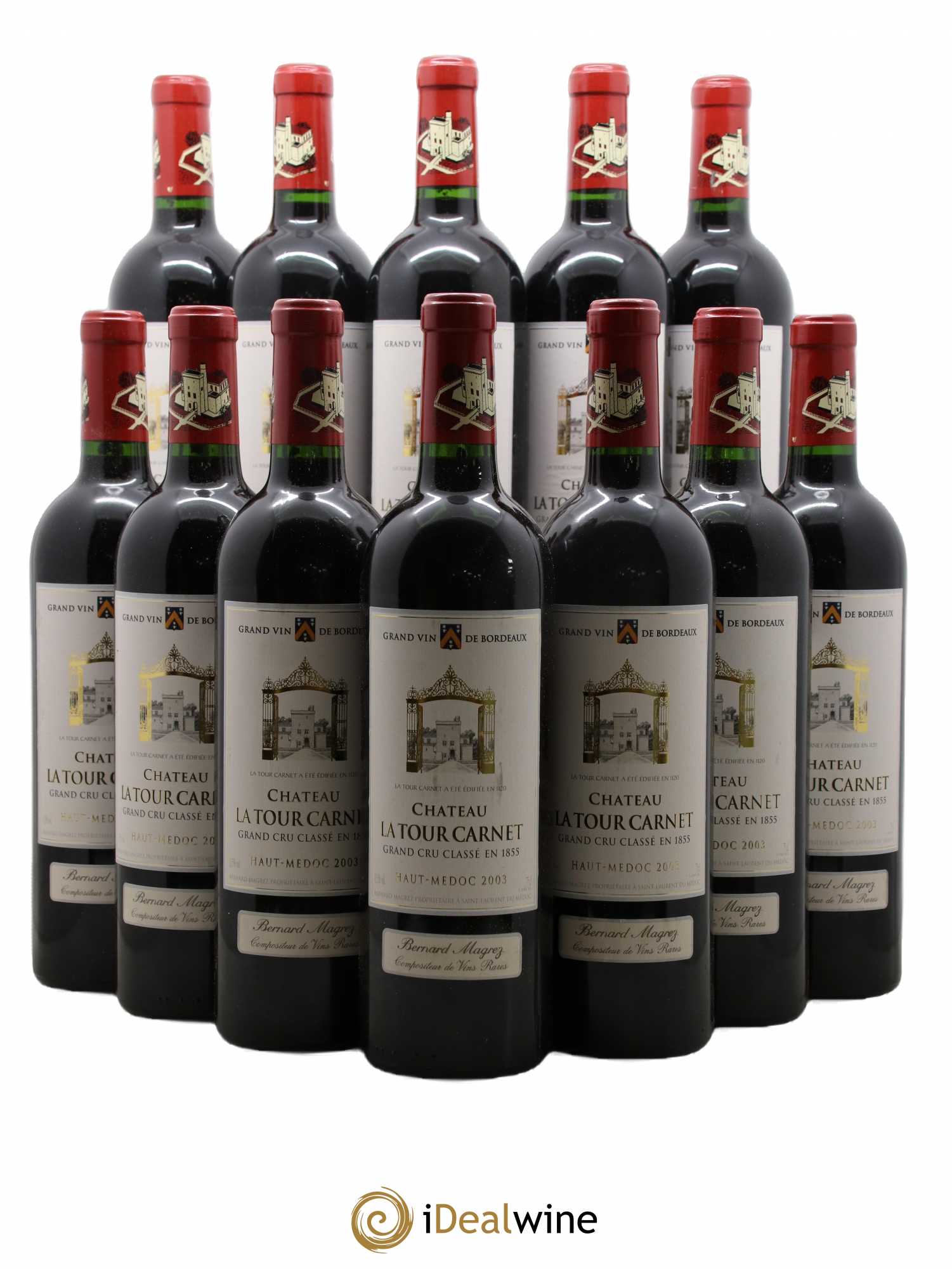 Château la Tour Carnet 4ème Grand Cru Classé 2003 - Lot de 12 bouteilles - 0
