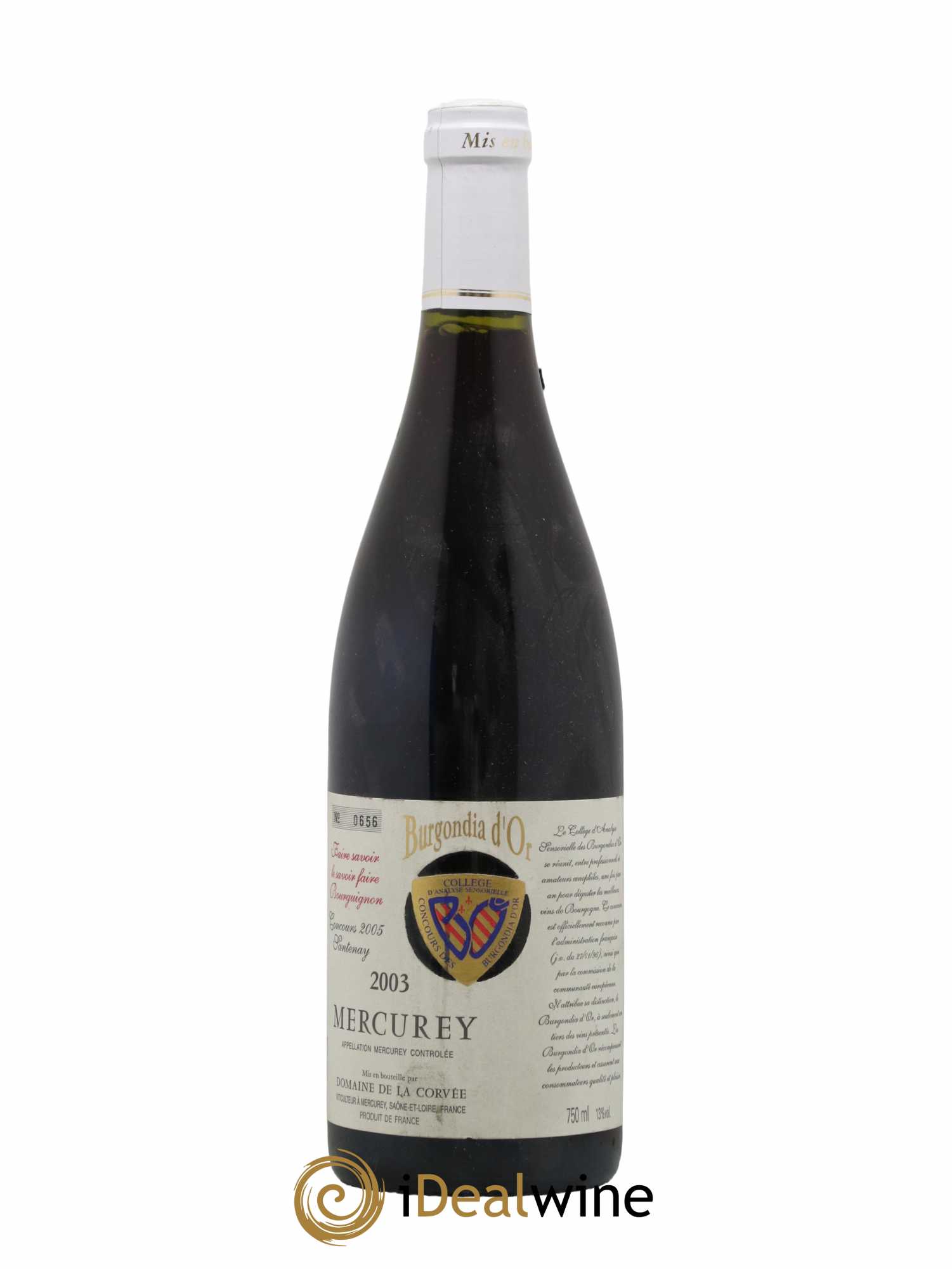 Mercurey La Corvee 2003 - Lot de 1 bouteille - 0