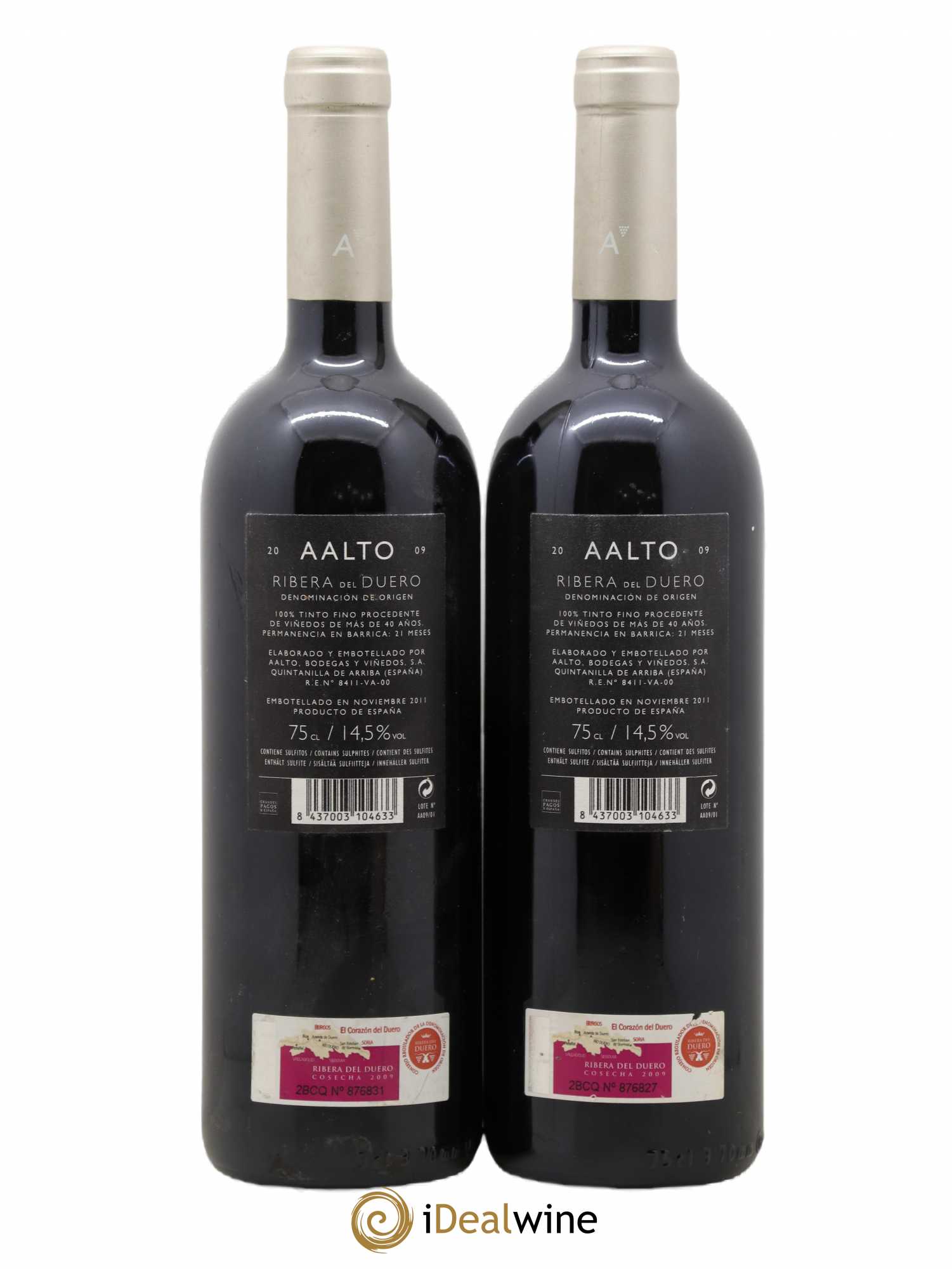 Ribera Del Duero DO Aalto Bodegas y Vinedos Aalto 2009 - Lot de 2 bouteilles - 1