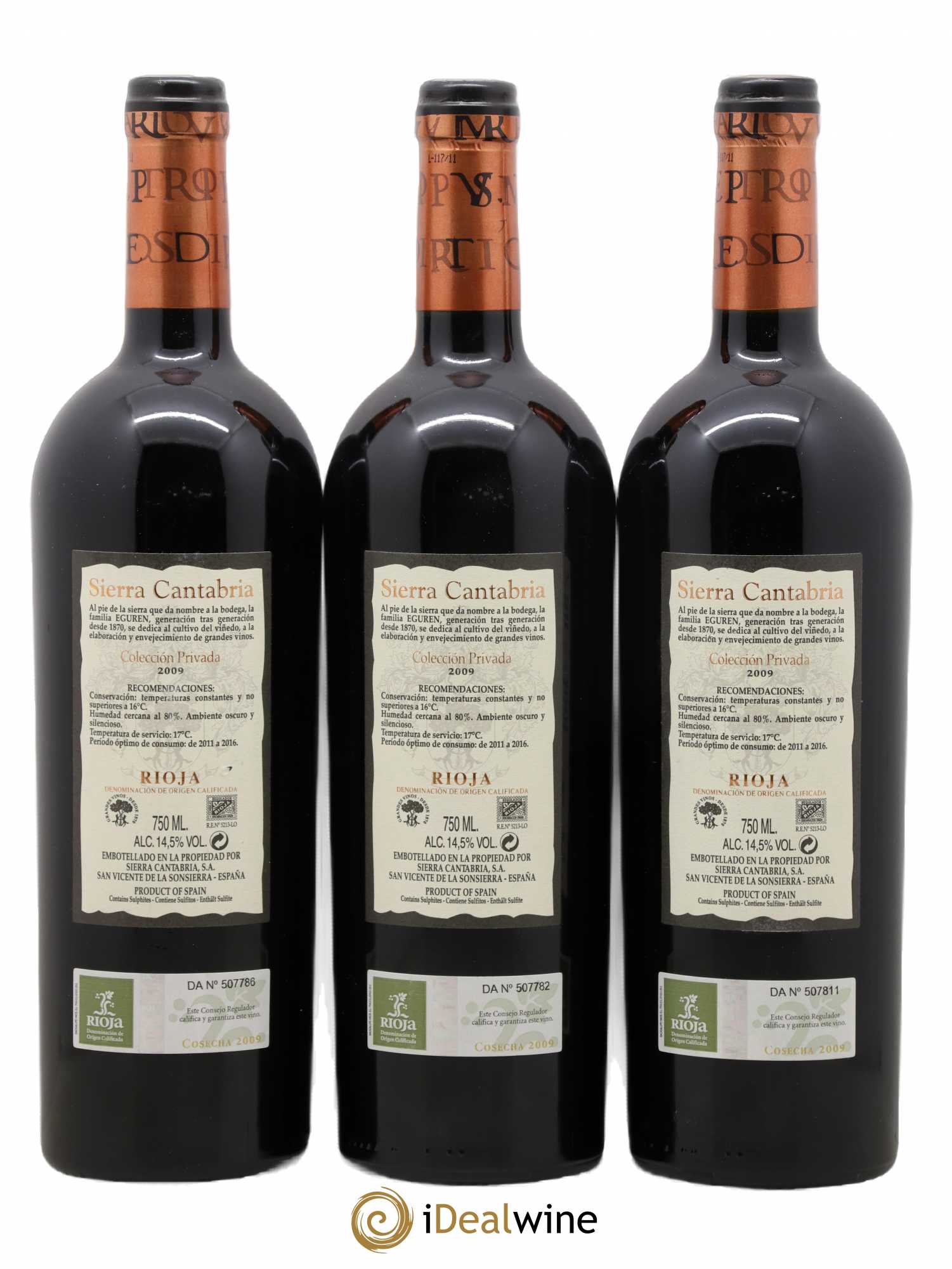 Rioja DOCA Sierra Cantabria Privad 2009 - Posten von 3 Flaschen - 1