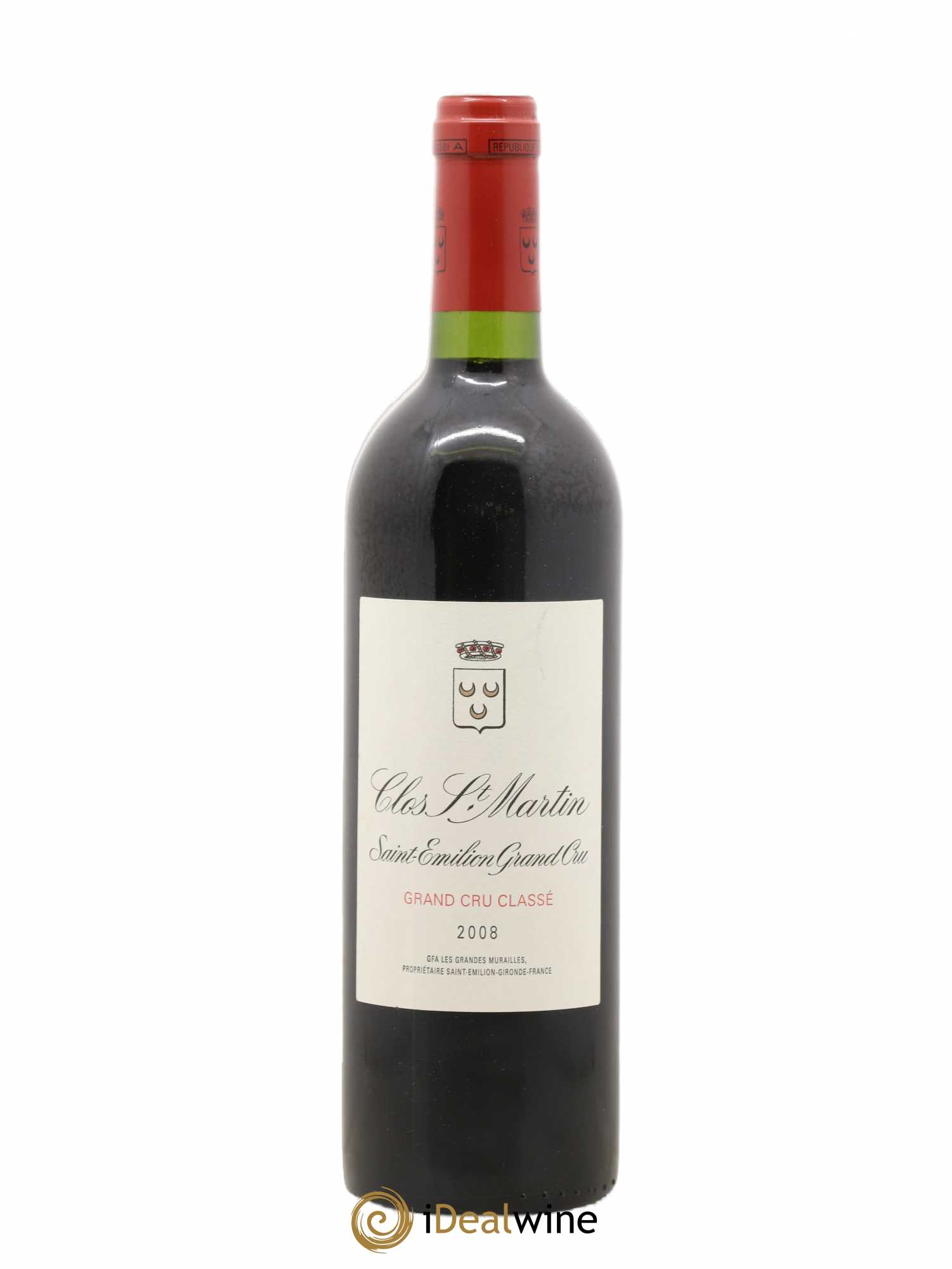 Clos Saint Martin Grand Cru Classé 2008 - Lot de 1 bouteille - 0
