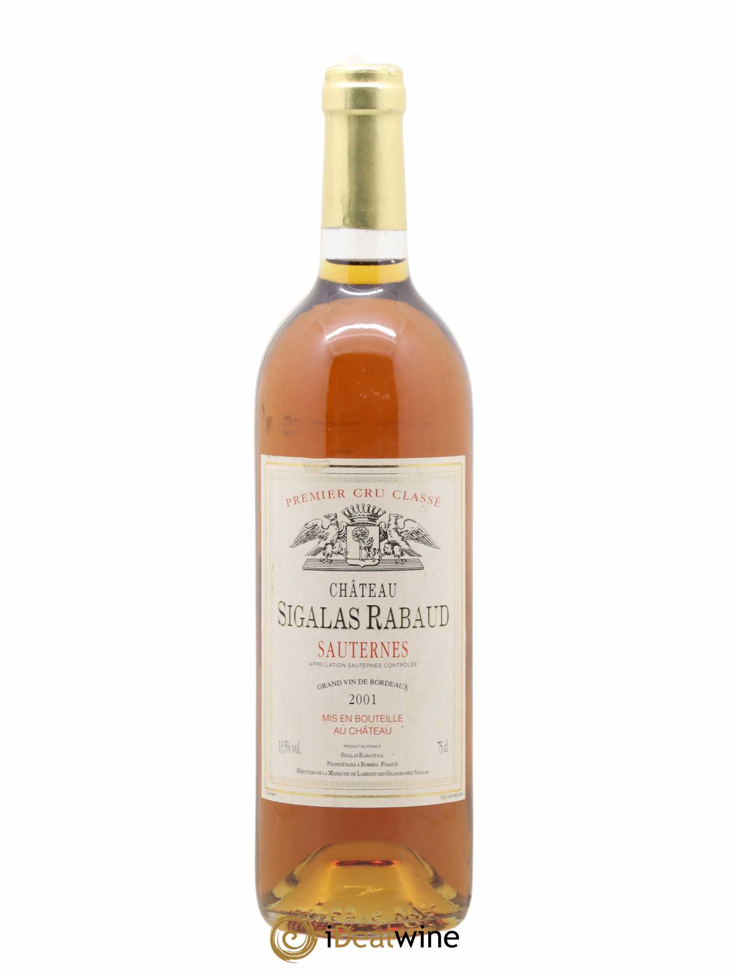 Château Sigalas Rabaud 1er Grand Cru Classé 2001 - Posten von 1 Flasche - 0