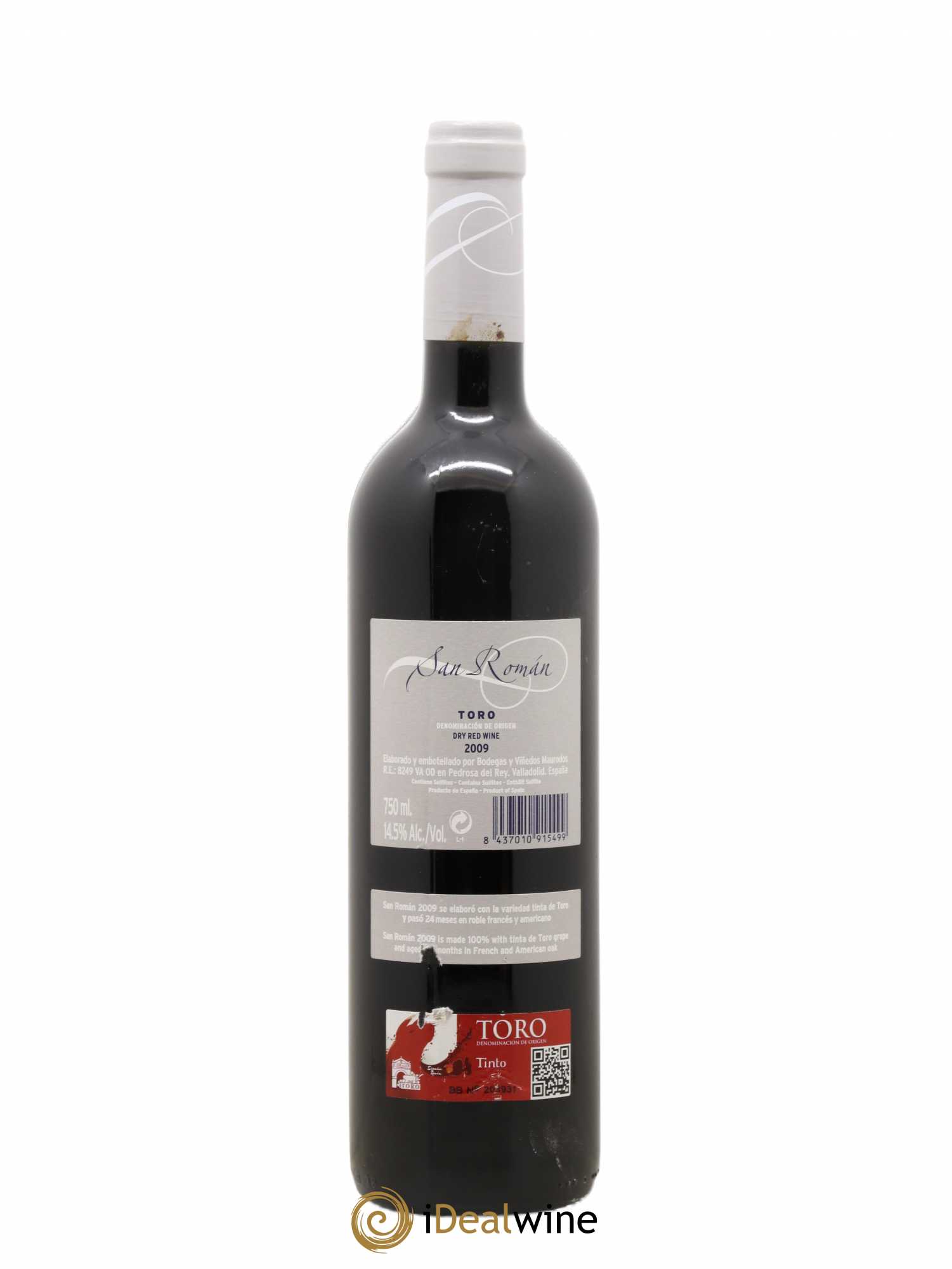 Espagne Toro San Roman 2009 - Lot de 1 bouteille - 1