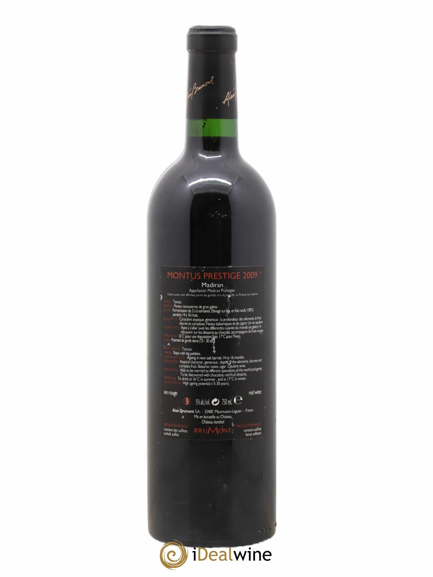 Madiran Château Montus-Prestige Alain Brumont 2009 - Lot de 1 bouteille - 1