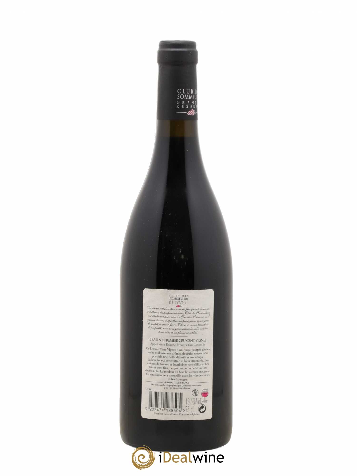 Beaune 1er Cru Cent Vignes René Monnier Club des Sommeliers Casino 2009 - Posten von 1 Flasche - 1