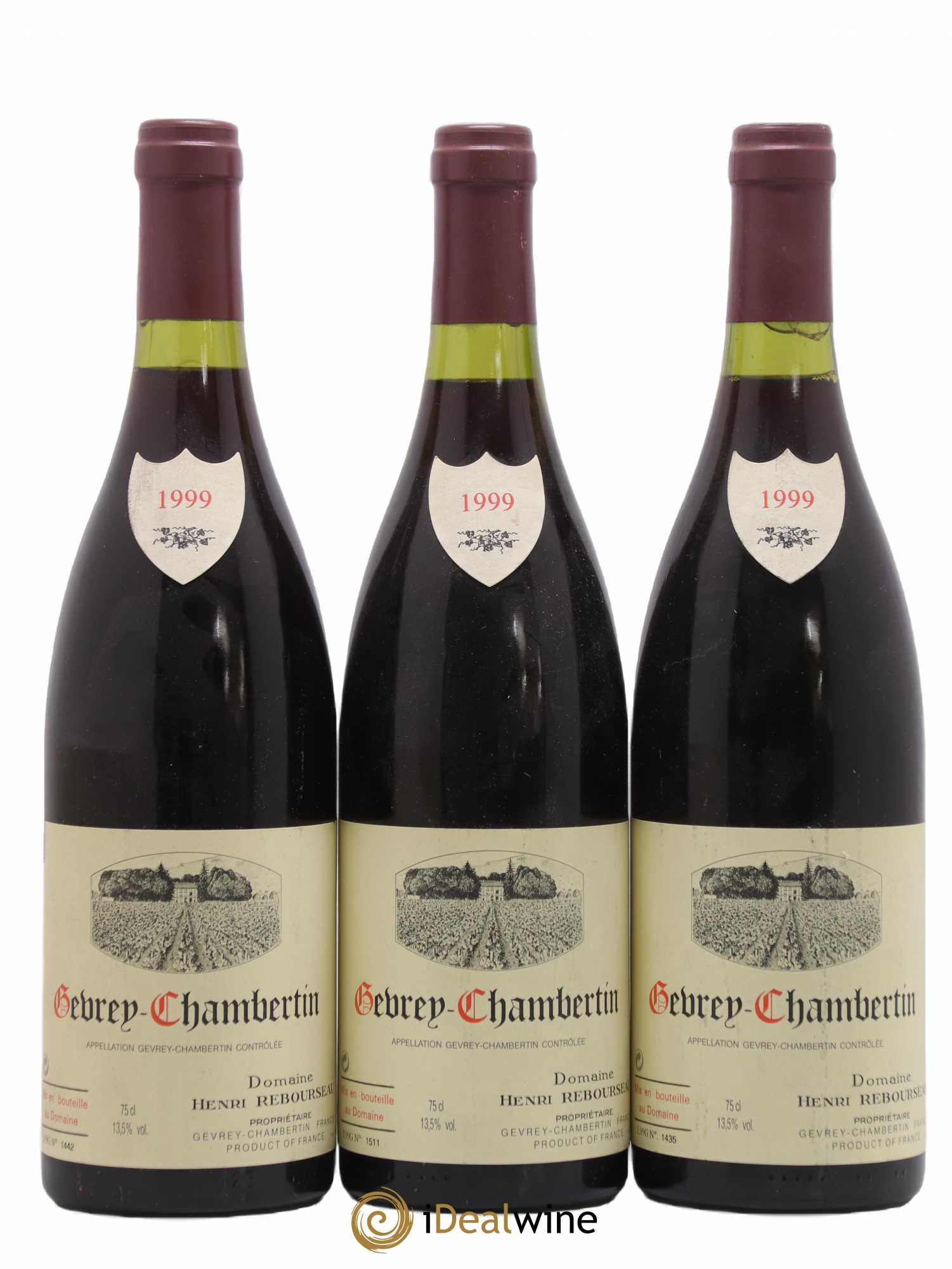 Gevrey-Chambertin Henri Rebourseau (Domaine) 1999 - Lot de 3 bouteilles - 0