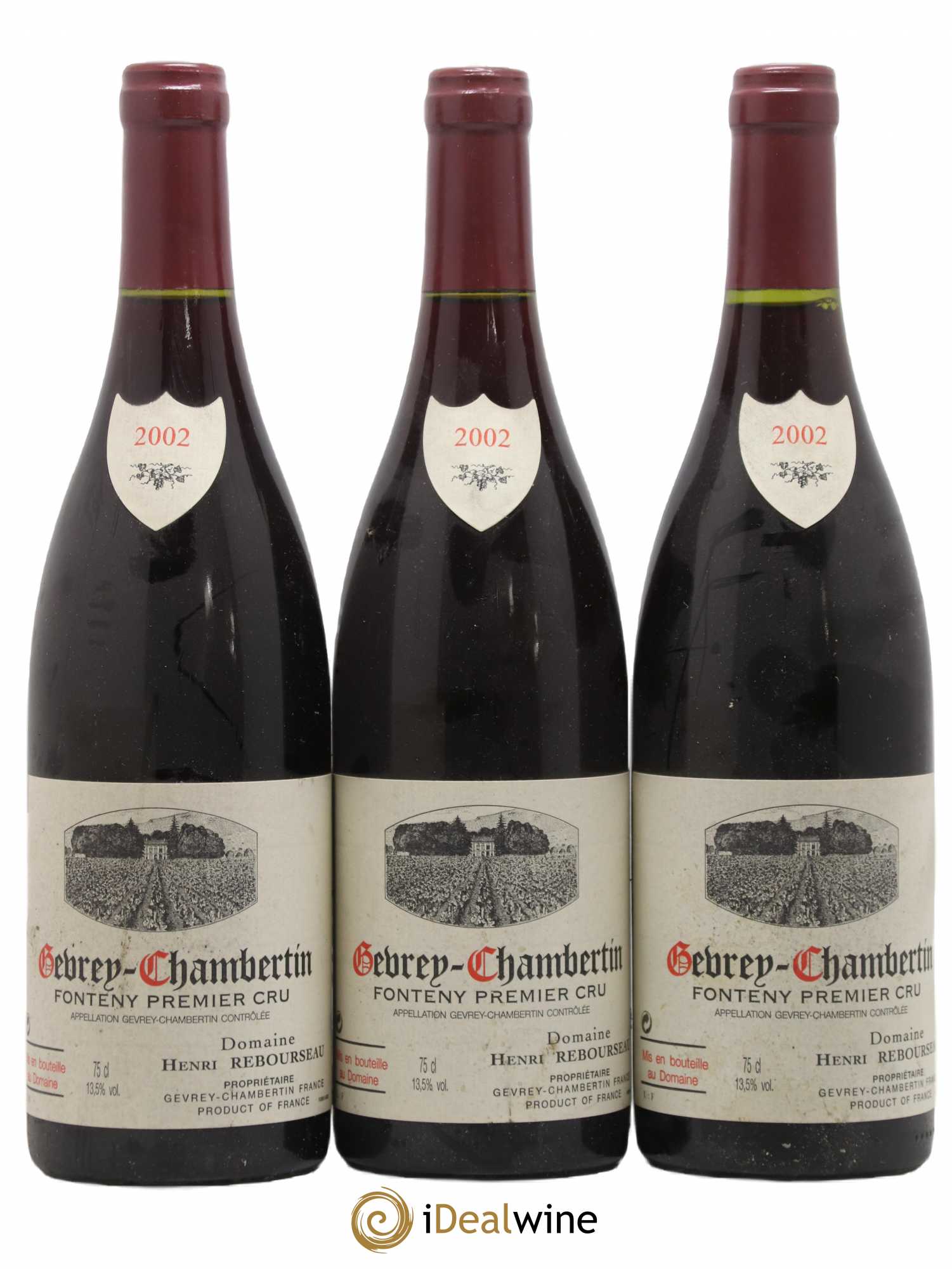 Gevrey-Chambertin 1er Cru Fonteny Henri Rebourseau (Domaine) 2002 - Lot de 3 bouteilles - 0