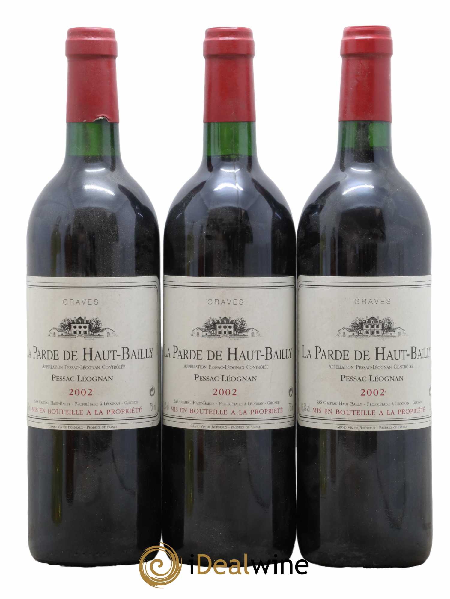 Haut Bailly II (Anciennement La Parde de Haut-Bailly) Second Vin 2002 - Lot de 3 bouteilles - 0