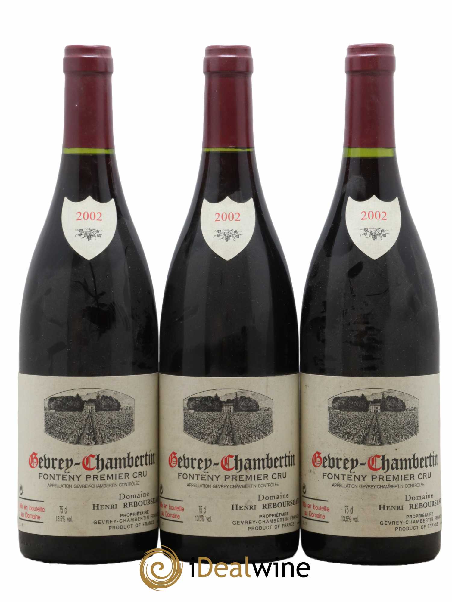 Gevrey-Chambertin 1er Cru Fonteny Henri Rebourseau (Domaine) 2002 - Lot de 3 bouteilles - 0