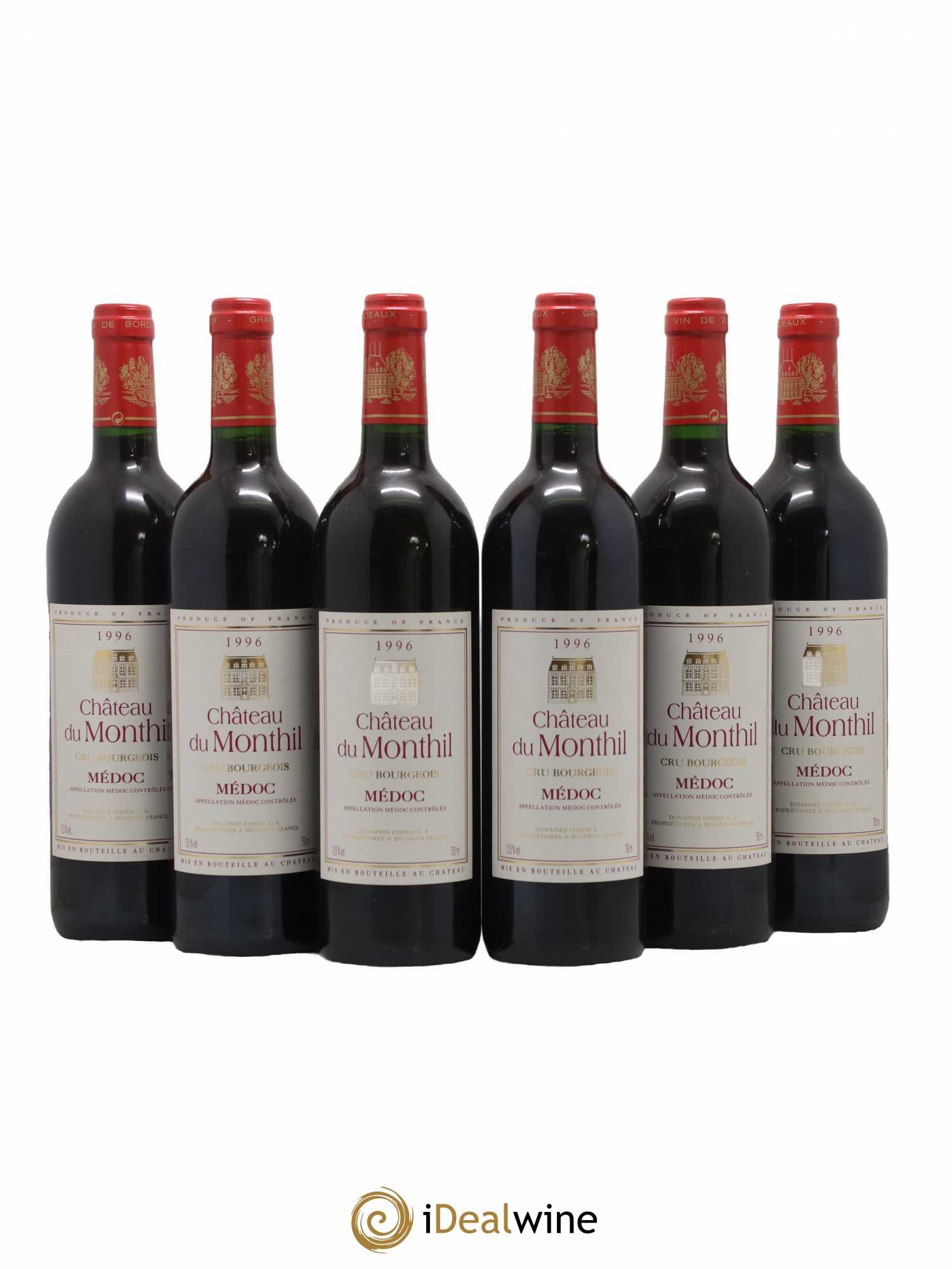 Château du Monthil Cru Bourgeois 1996 - Lot de 6 bouteilles - 0