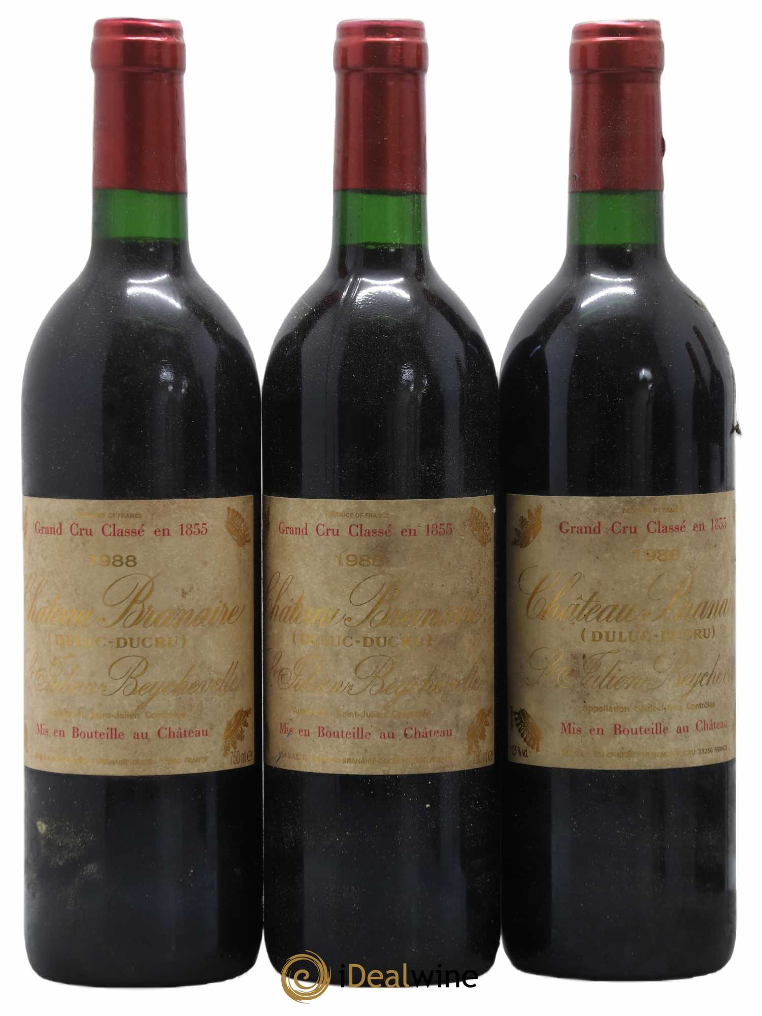 Château Branaire Ducru 4ème Grand Cru Classé 1988 - Lot de 3 bouteilles - 0