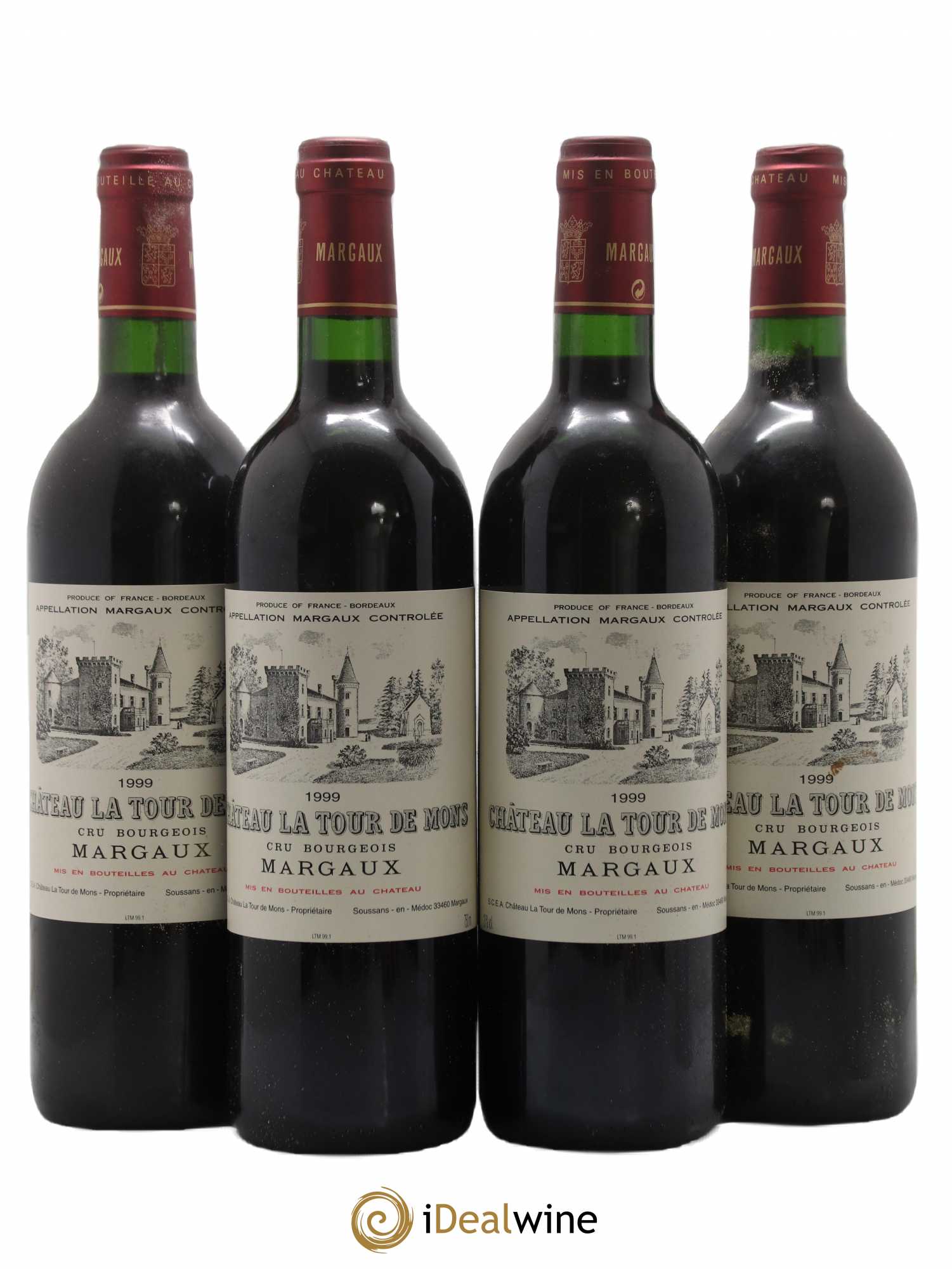 Château la Tour de Mons Cru Bourgeois 1999 - Lot de 4 bouteilles - 0
