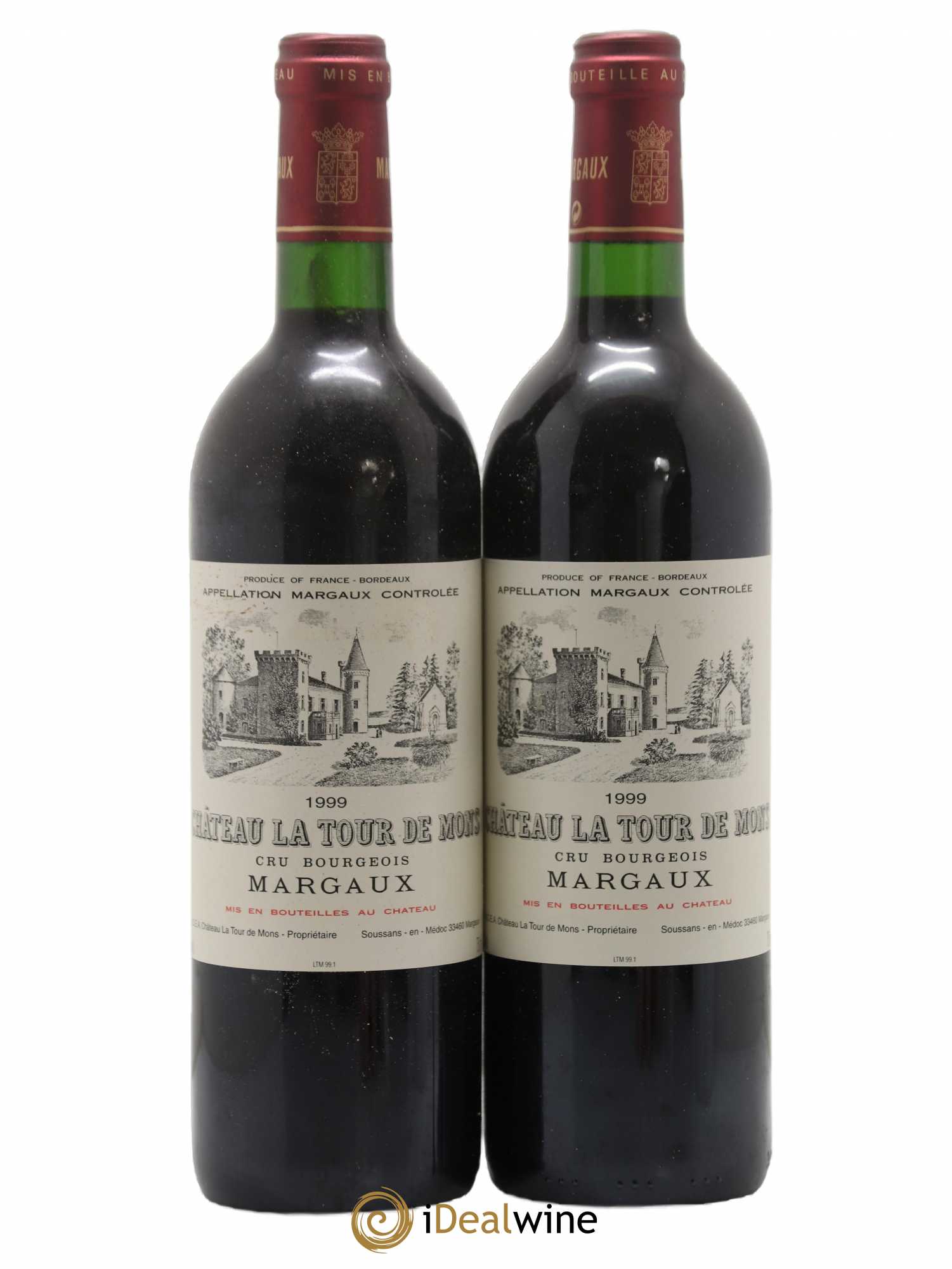 Château la Tour de Mons Cru Bourgeois 1999 - Lot de 2 bouteilles - 0