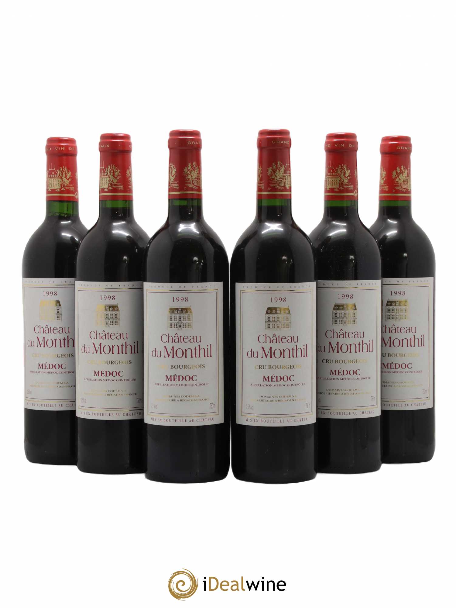Château du Monthil Cru Bourgeois 1998 - Lot de 6 bouteilles - 0