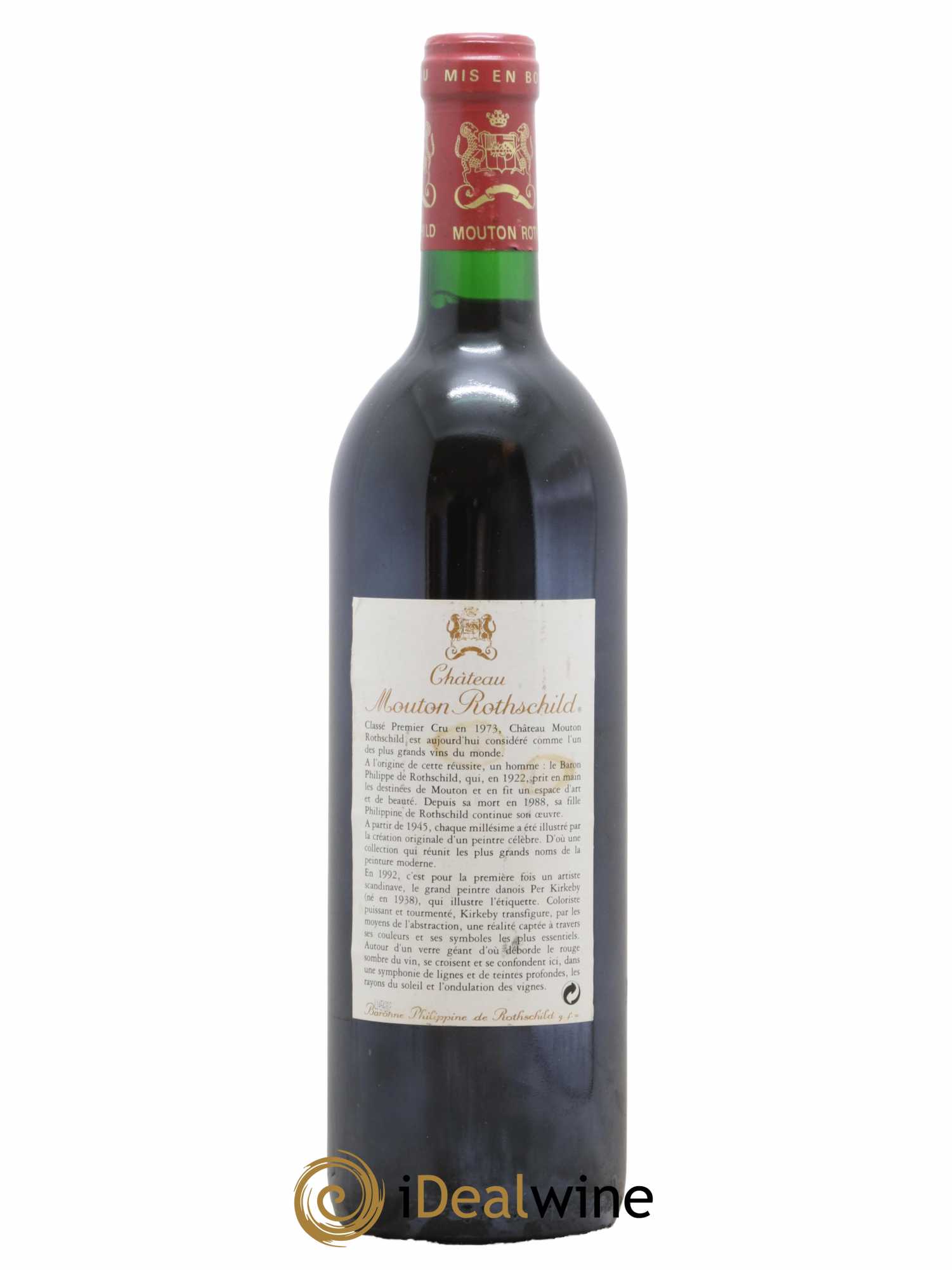 Château Mouton Rothschild 1er Grand Cru Classé 1992 - Lot de 1 bouteille - 1
