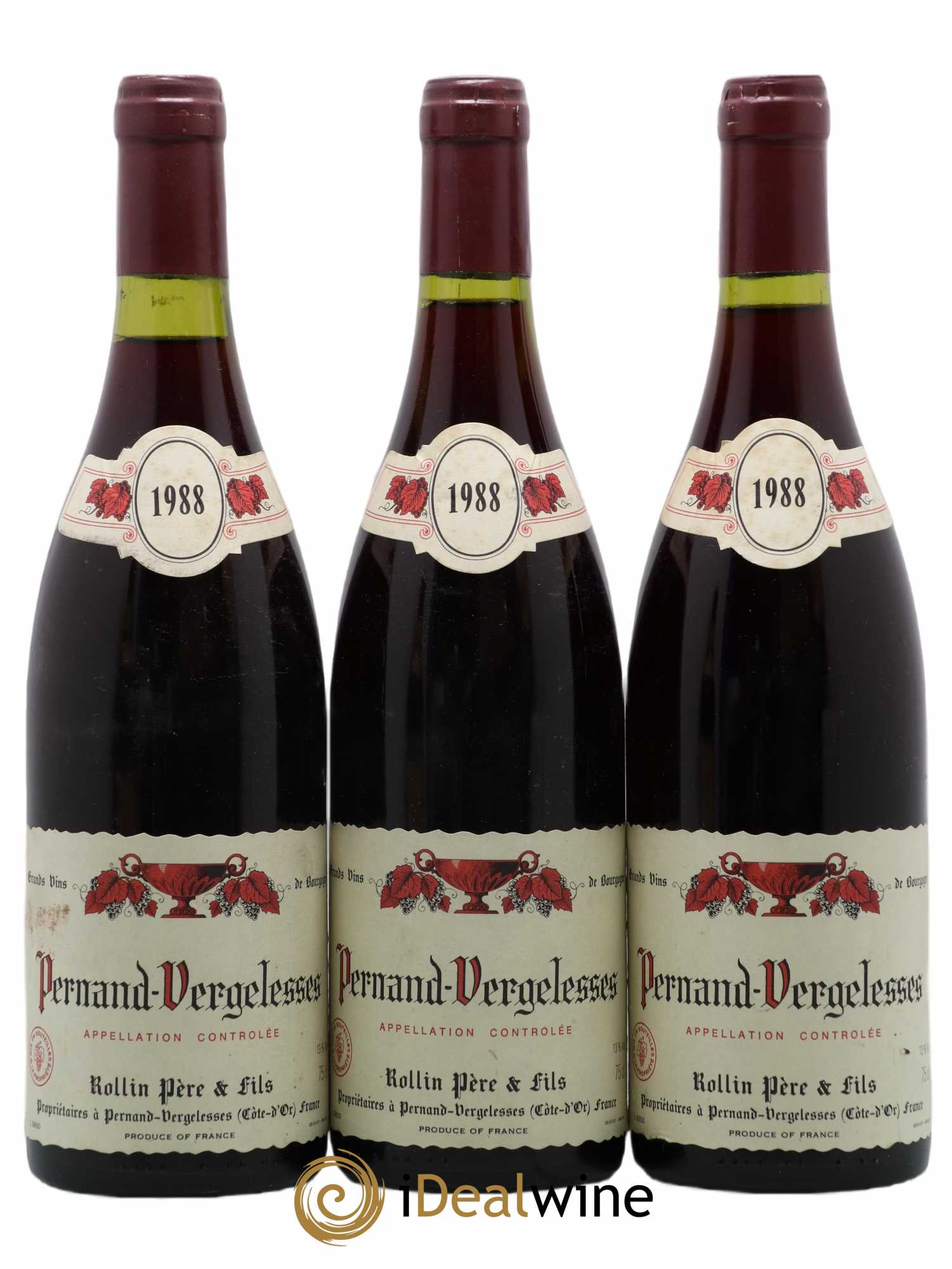 Pernand-Vergelesses 1988 - Posten von 3 Flaschen - 0
