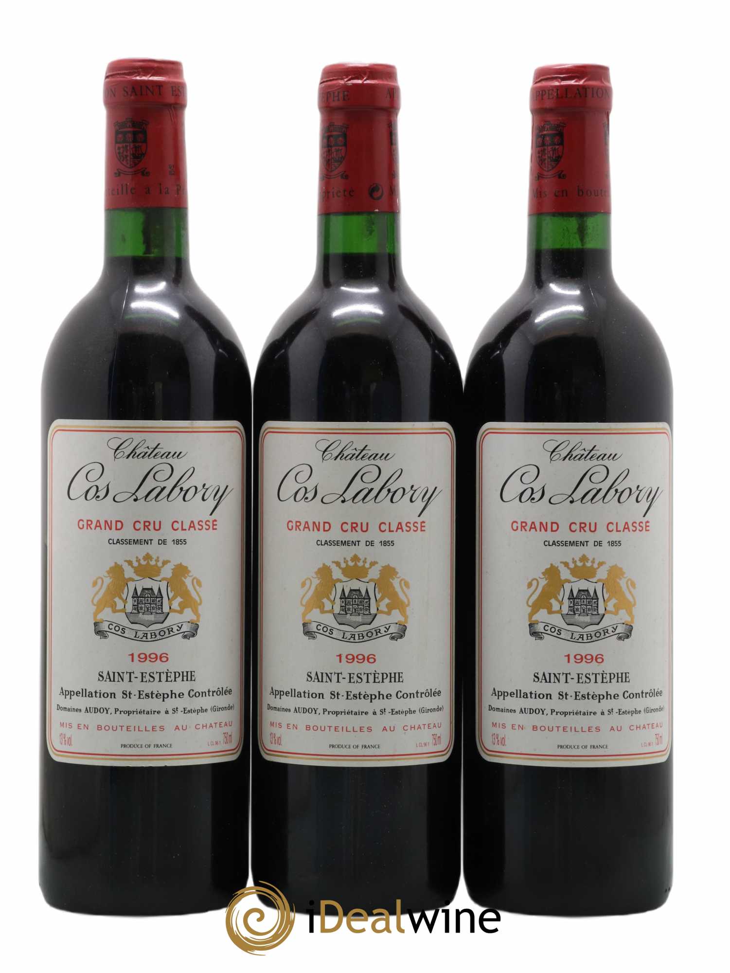 Château Cos Labory 5ème Grand Cru Classé 1996 - Lot de 3 bouteilles - 0