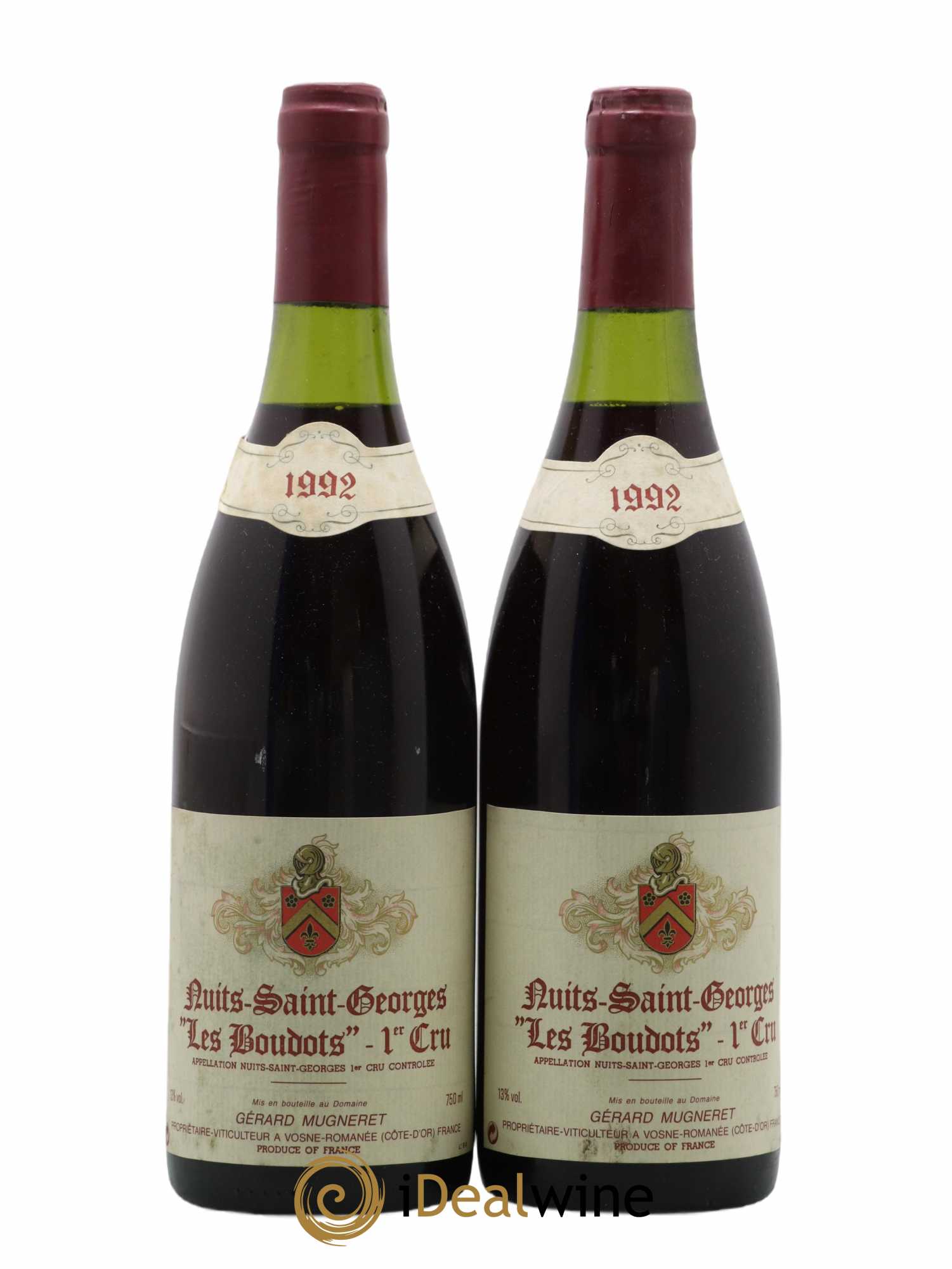 Nuits-Saint-Georges 1er Cru Les Boudots Gérard Mugneret 1992 - Lot de 2 bouteilles - 0