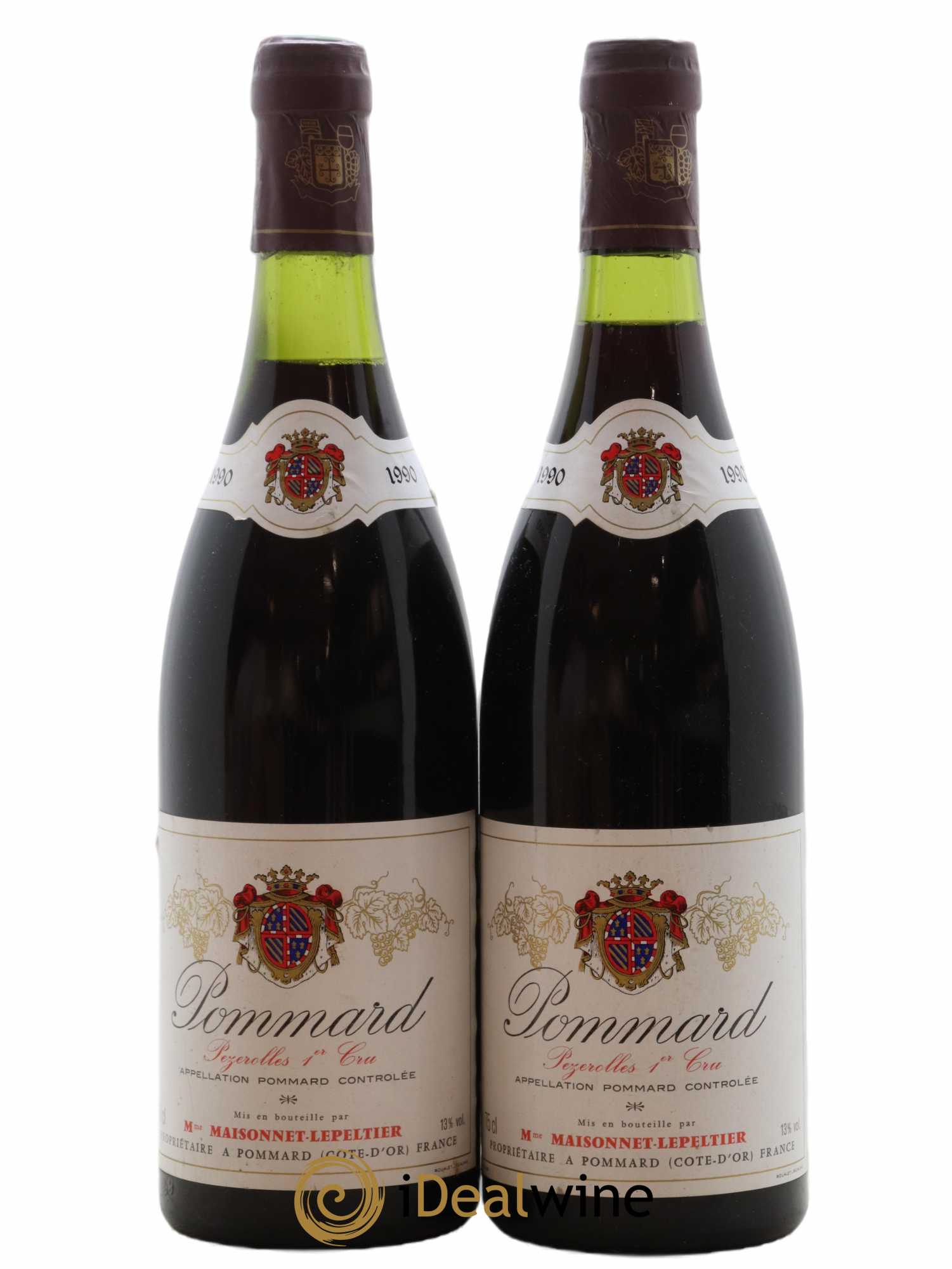 Pommard 1er Cru Pezerolles Mme Maisonnet Lepeltier 1990 - Lot de 2 bouteilles - 0