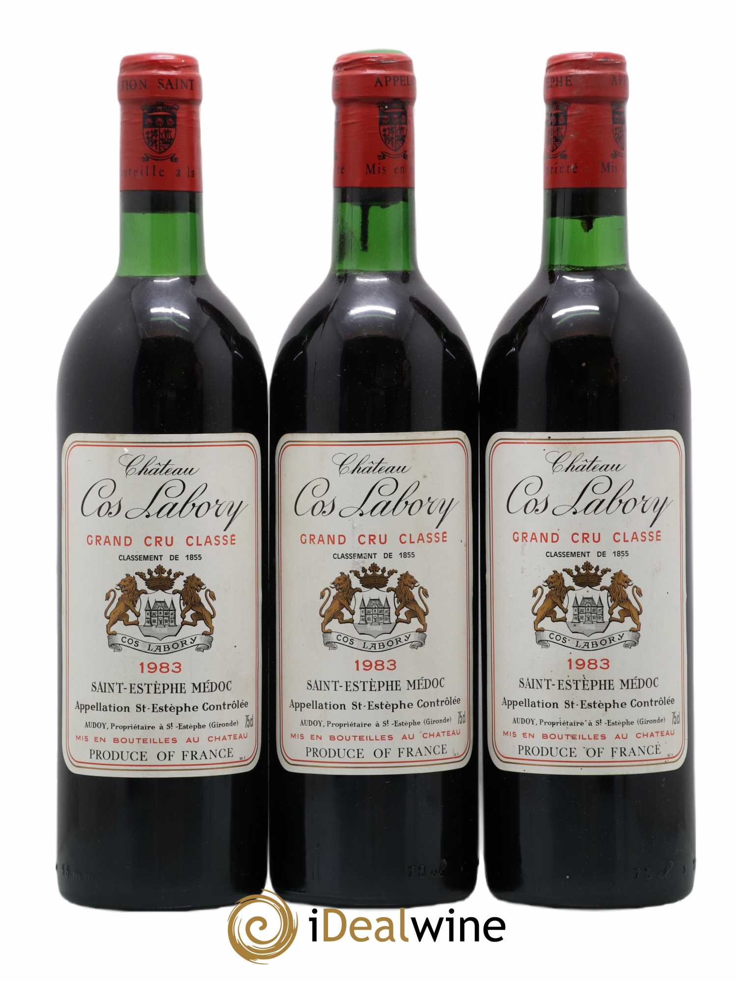 Château Cos Labory 5ème Grand Cru Classé 1983 - Lot de 3 bouteilles - 0