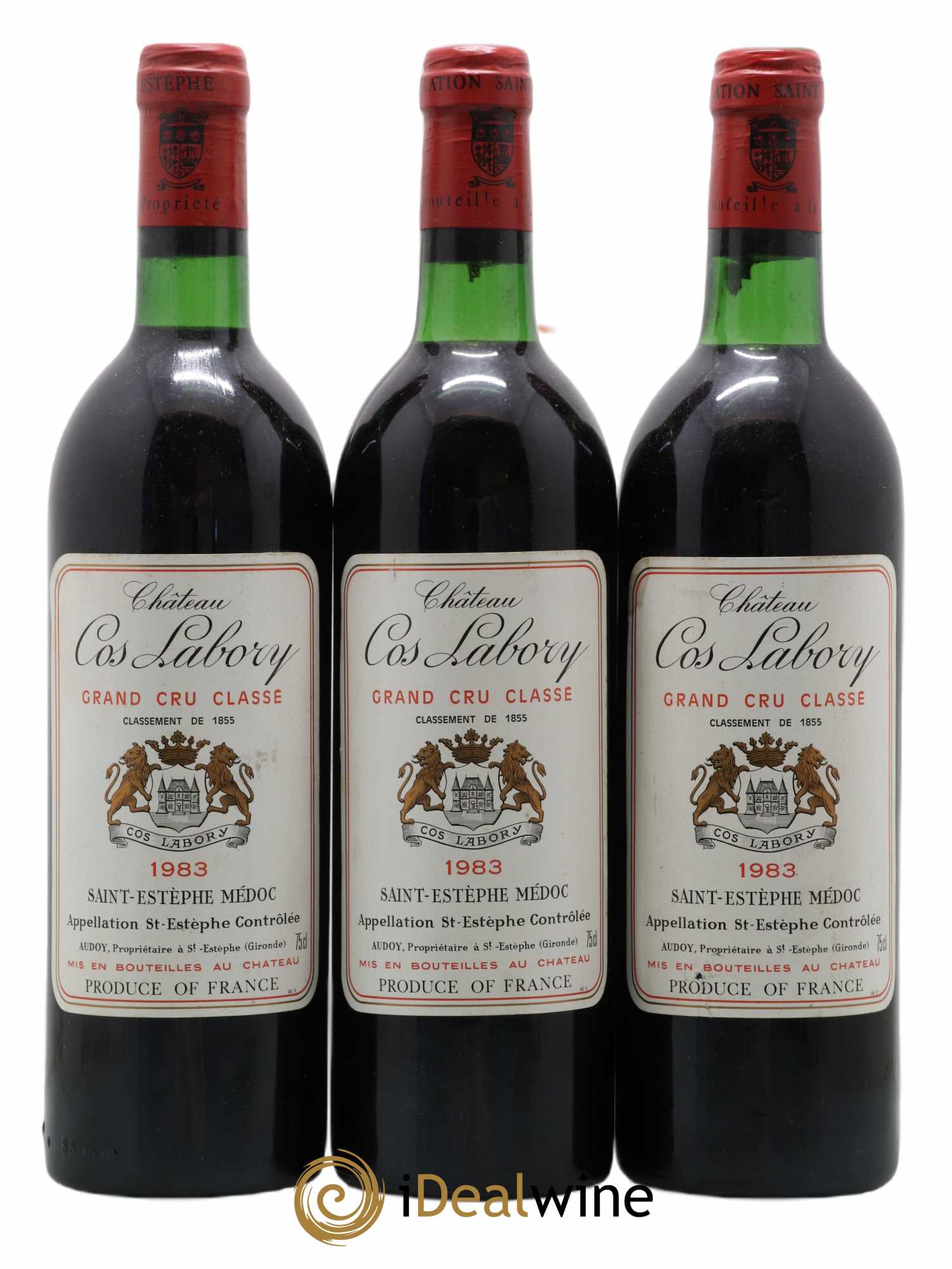 Château Cos Labory 5ème Grand Cru Classé 1983 - Lot de 3 bouteilles - 0