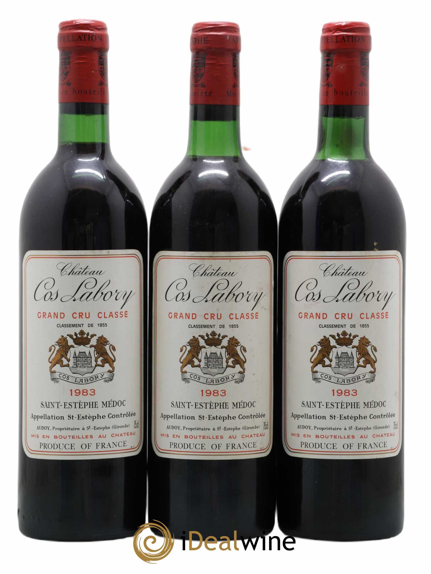 Château Cos Labory 5ème Grand Cru Classé 1983 - Lot de 3 bouteilles - 0