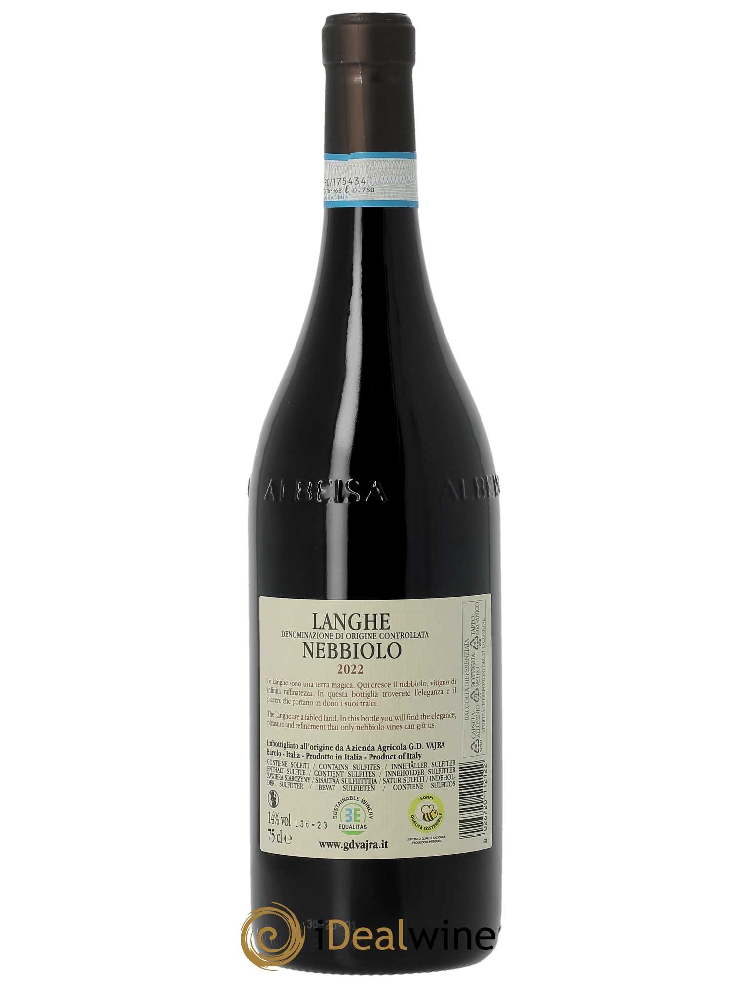 Langhe DOC Nebbiolo G.D Vajra 2022 - Lot de 1 bouteille - 1