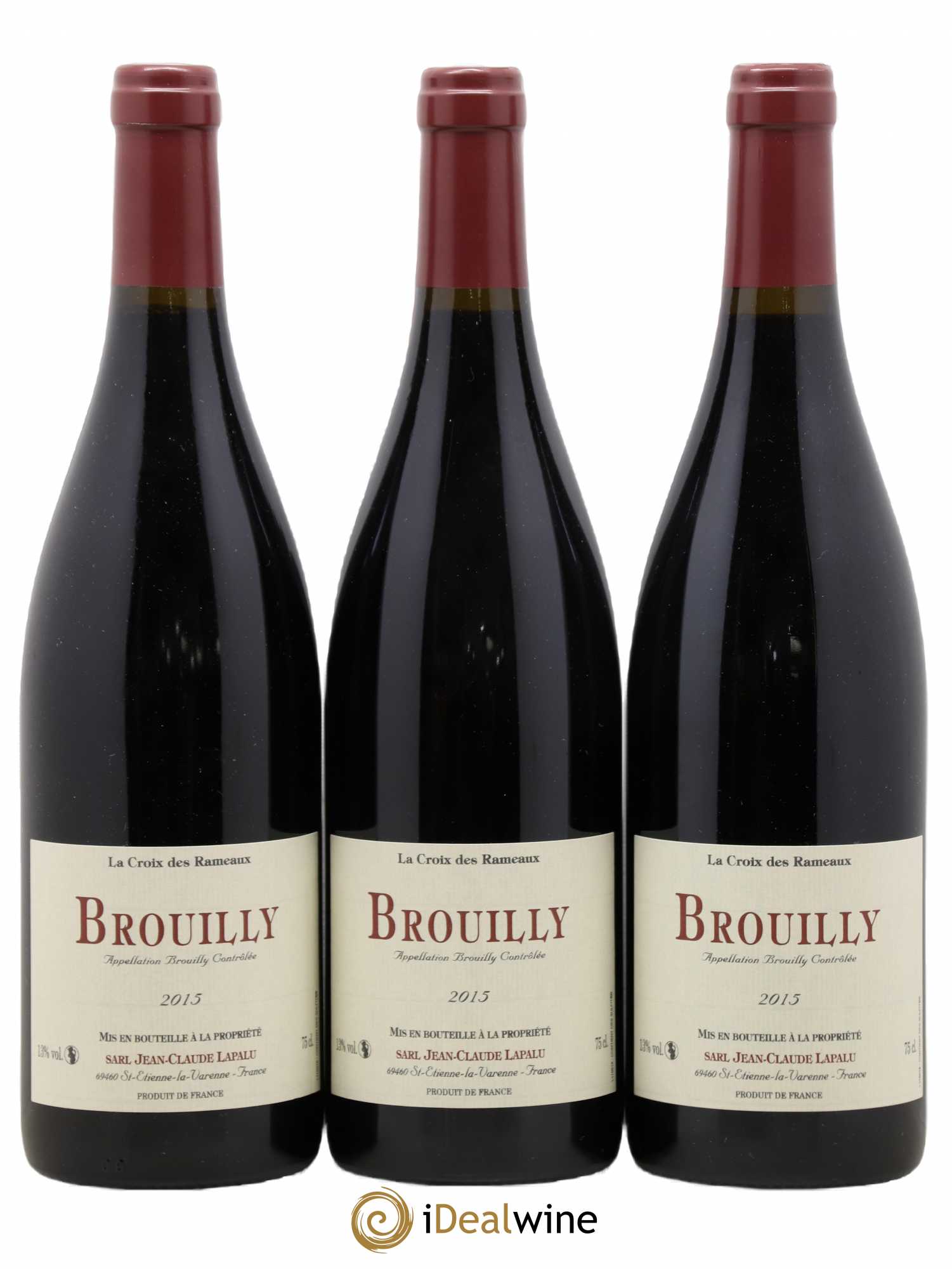 Brouilly La Croix des Rameaux Jean-Claude Lapalu 2015 - Lot de 3 bouteilles - 0