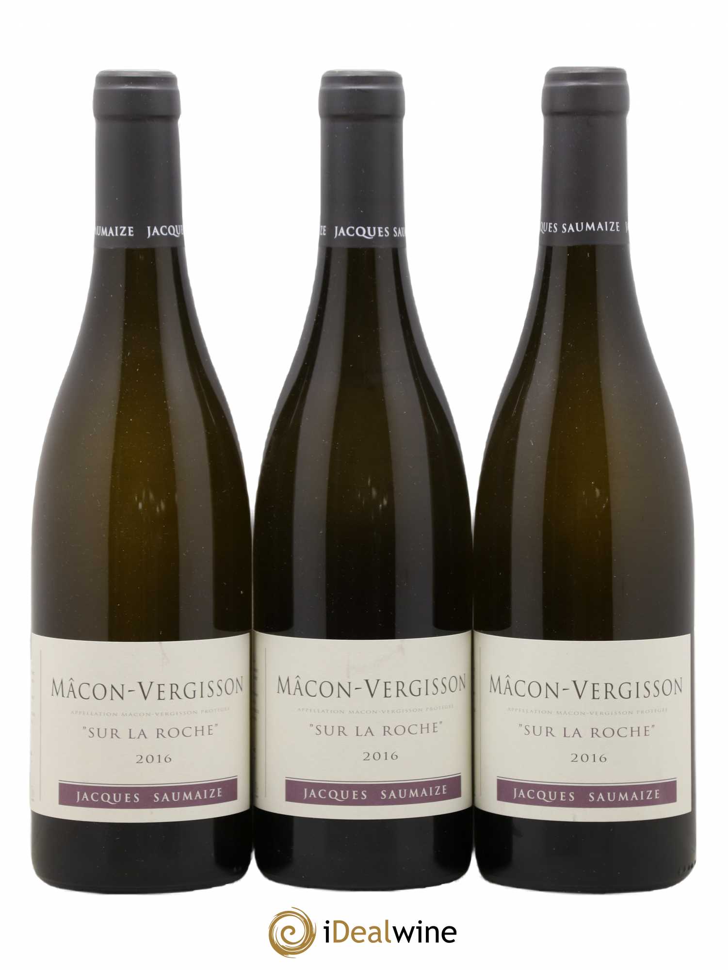 Mâcon Vergisson Sur la Roche Jacques Saumaize 2016 - Lot de 3 bouteilles - 0