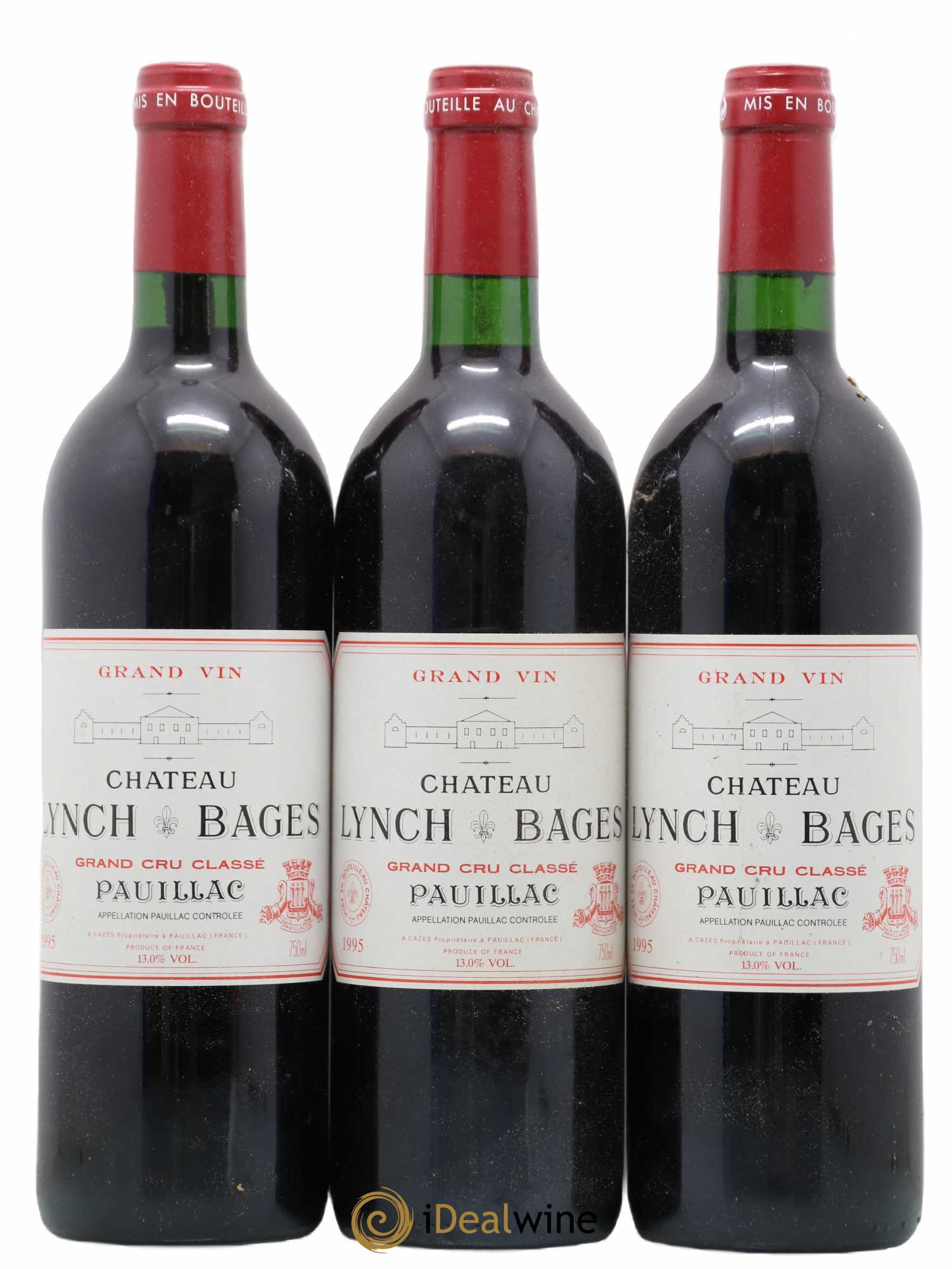 Château Lynch Bages 5ème Grand Cru Classé 1995 - Lot de 3 bouteilles - 0