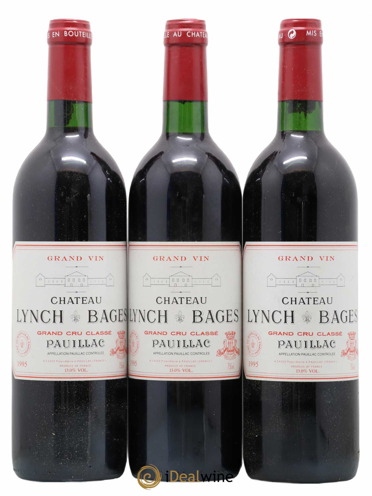 Château Lynch Bages 5ème Grand Cru Classé 1995 - Lot de 3 bouteilles - 0
