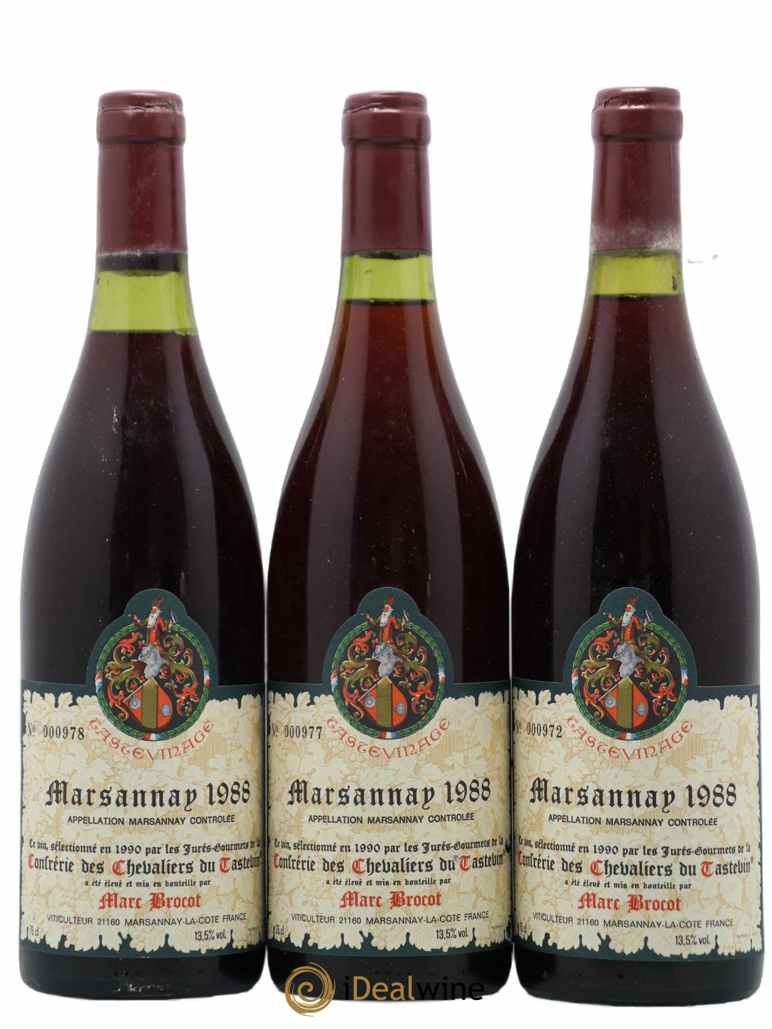 Marsannay Selection Tastevin Domaine Marc Brocot 1988 - Posten von 3 Flaschen - 0